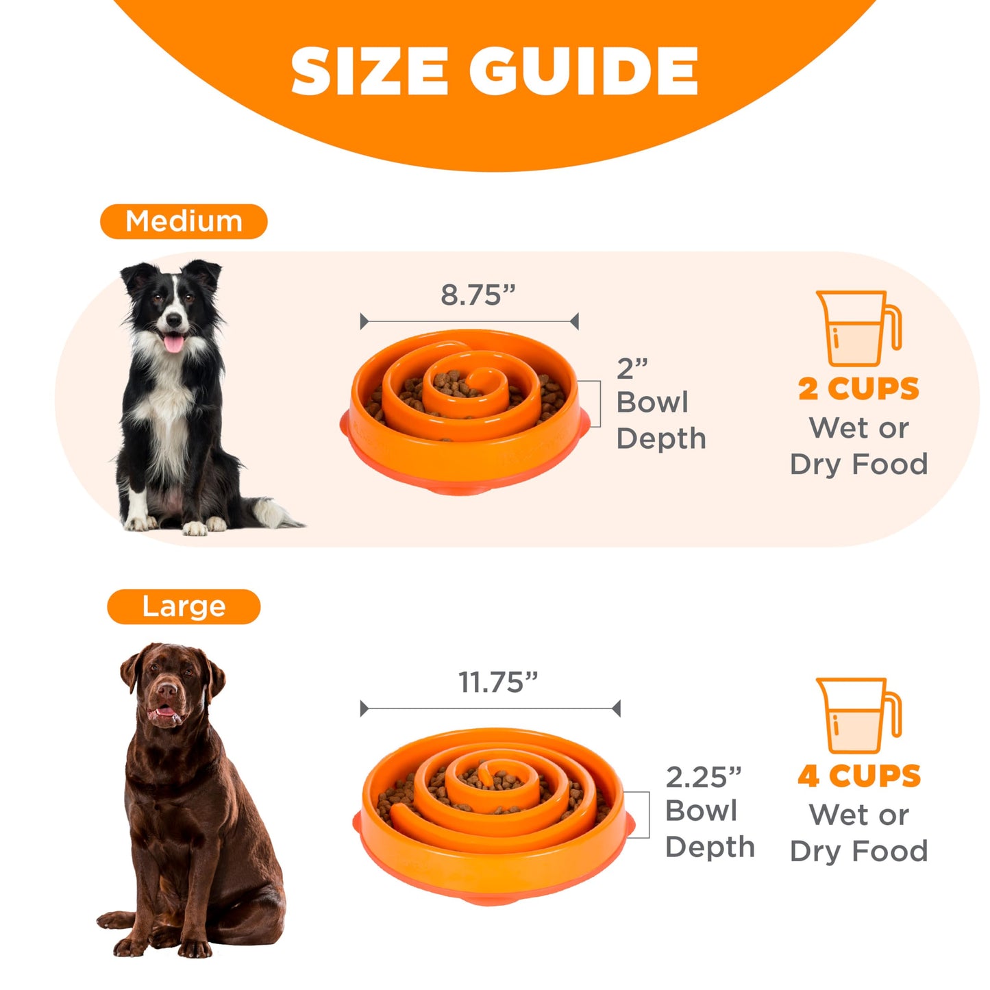 Comedero para Perro Outward Hound Naranja Mediano