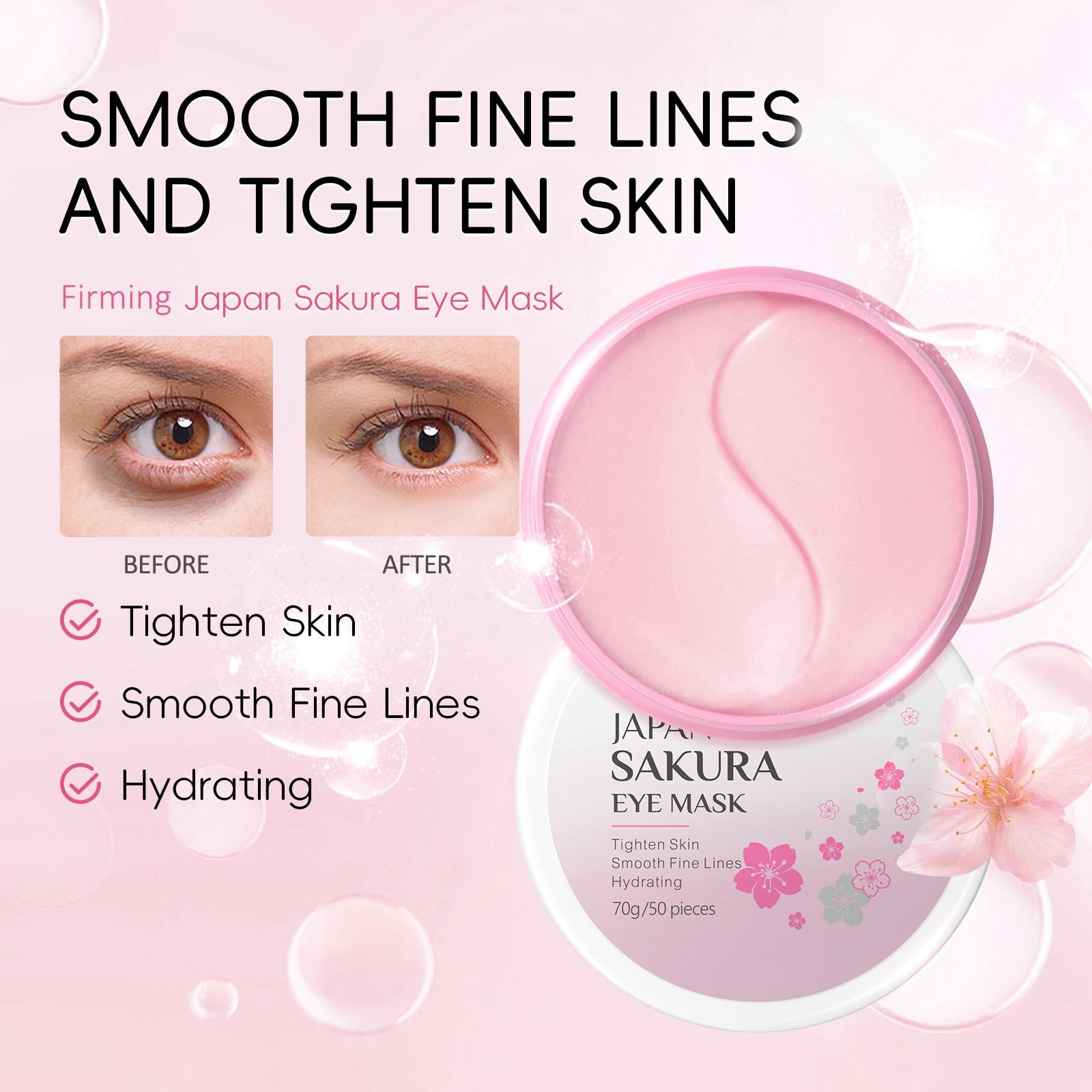 LAIKME- Kit de cuidado de la piel Sakura Skin Care Set Facial Kit, cuidado de la piel con flores de cerezo para adolescentes, juego de regalo completo para el cuidado de la piel Cre
