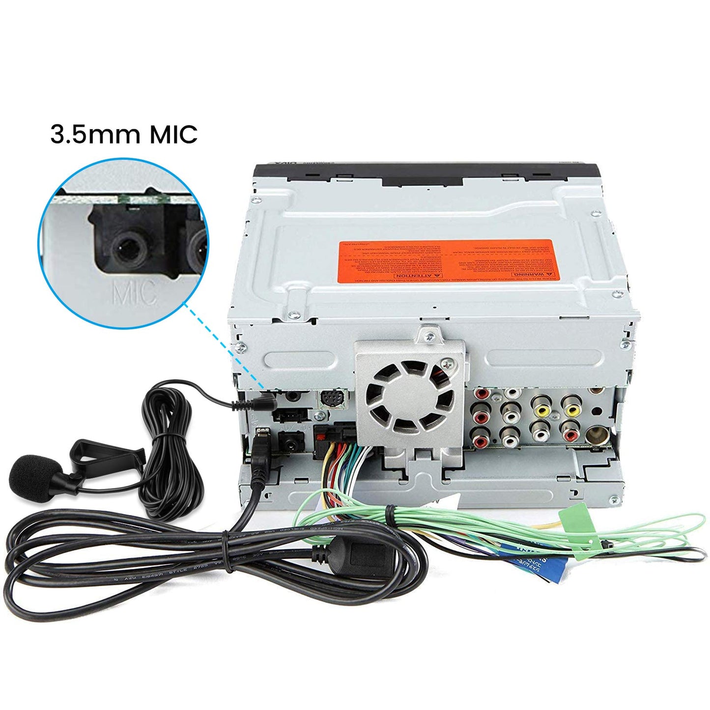 Micrófono de Coche Weishan 3,5 mm Repuesto para Stereo de Pioneer Kenwood Boss JVC Sony Jensen Alpine con Montaje