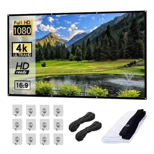 XWLKCYMX Pantalla de Proyección, Pantalla Proyector 120 Pulgadas, Pantalla de Proyector Portátil de 16:9,4K HD,Alto Contraste y Reproducción Precisa del Color,para Fiesta,Cine en Casa y Camping