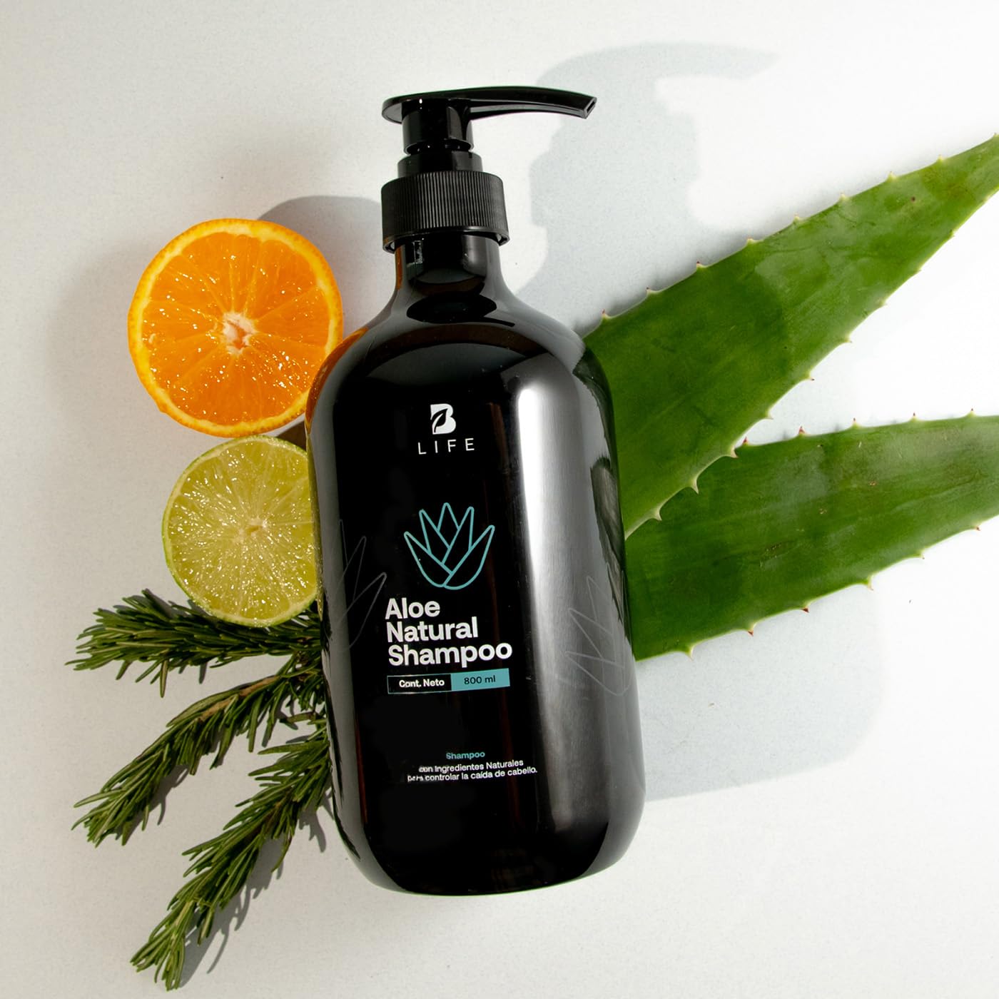Shampoo Natural B Life Verde con Aloe Vera Sin Sulfatos Ni Parabenos