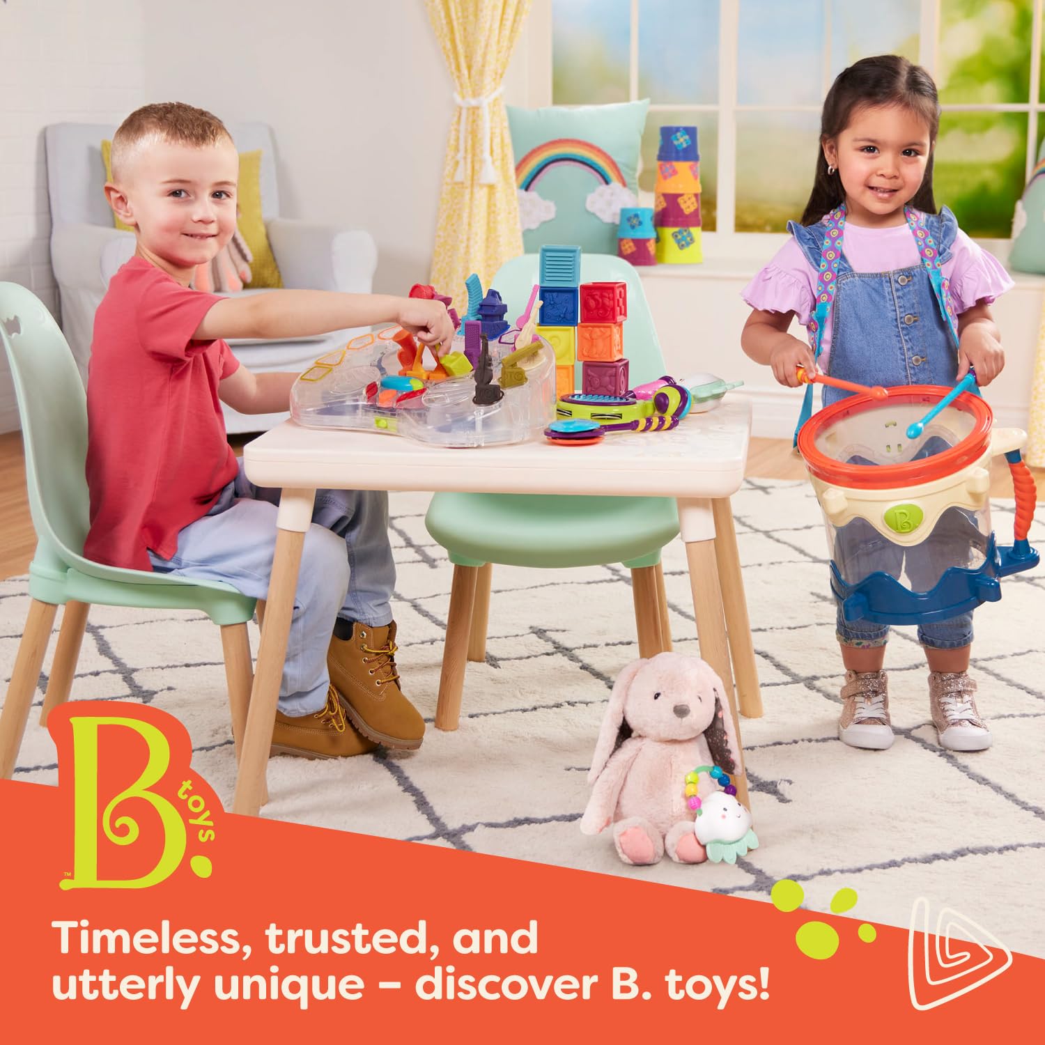 B. Baby – Estación de Actividades para el Bebé – Juguete para la Silla del bebé, con música y Luces – Centro de Actividades sensoriales – Juguetes para el Desarrollo del Bebé – 6 Meses +