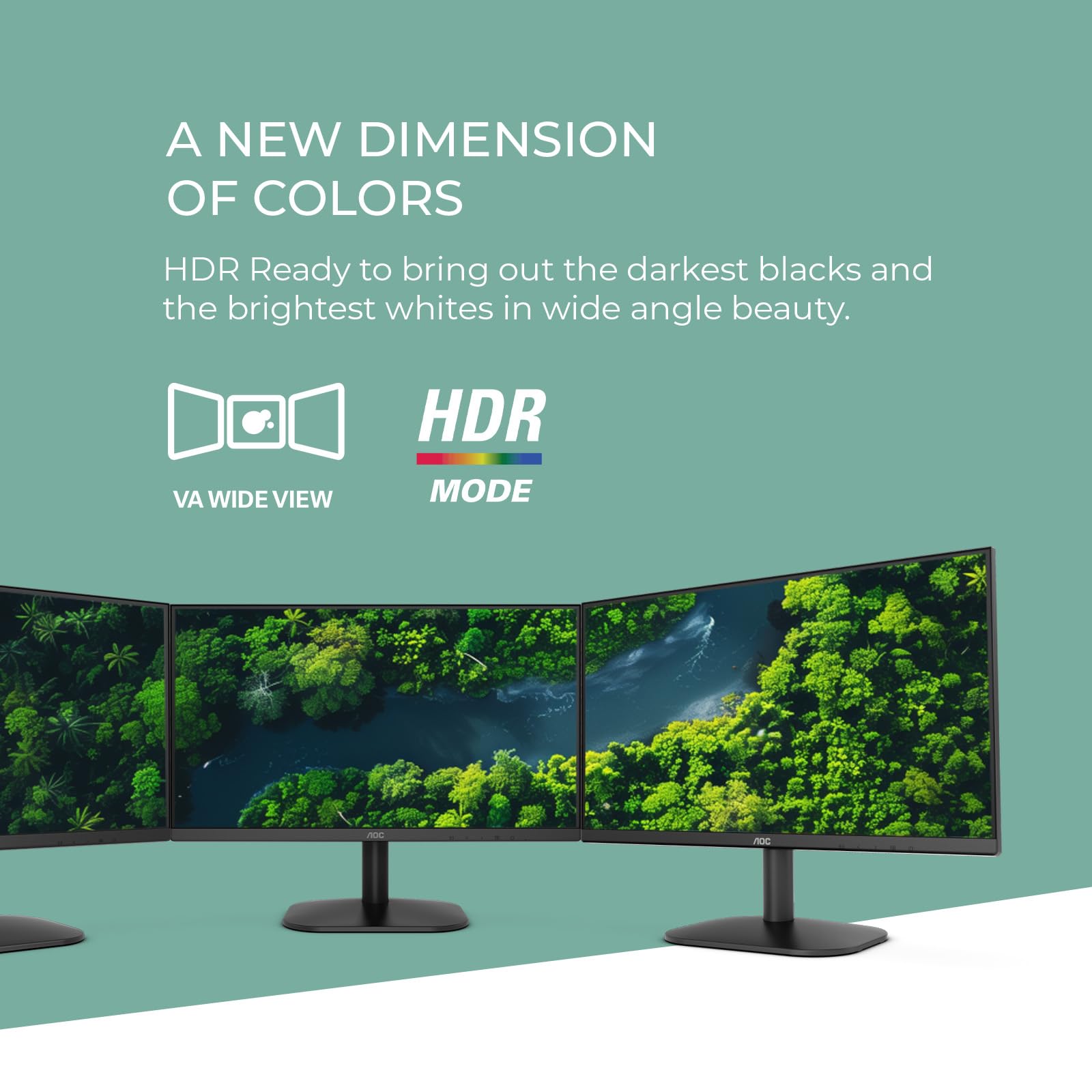 AOC 27B2H2 Monitor IPS sin Marco de 27 Pulgadas, FHD 1920x1080, 100Hz, 101% sRGB, para el hogar y la Oficina, Entrada HDMI y VGA, Modo Azul bajo, Compatible con VESA, Negro