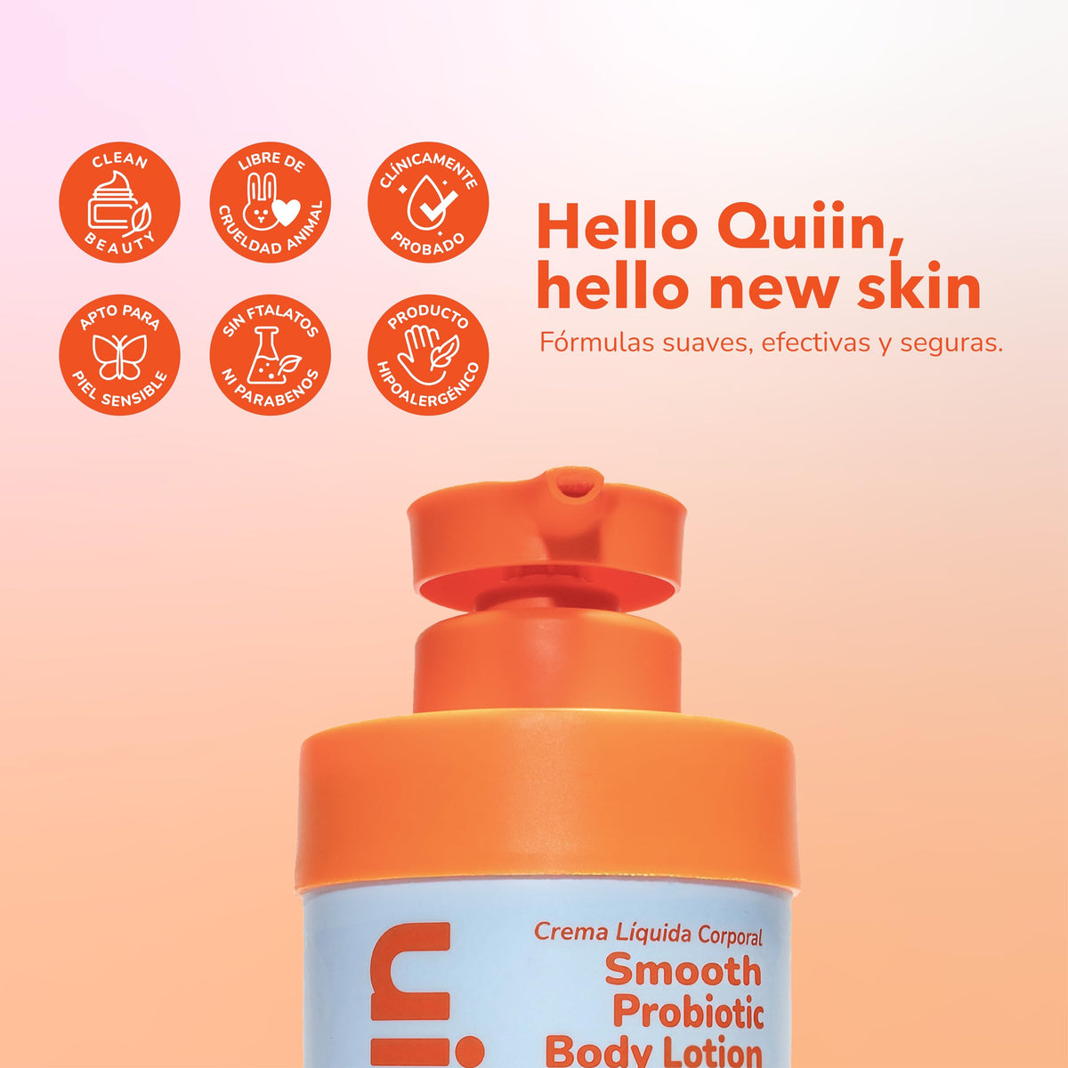 Quiin Smooth Probiotic Body Lotion Probióticos Avena y Aloe 500 ml