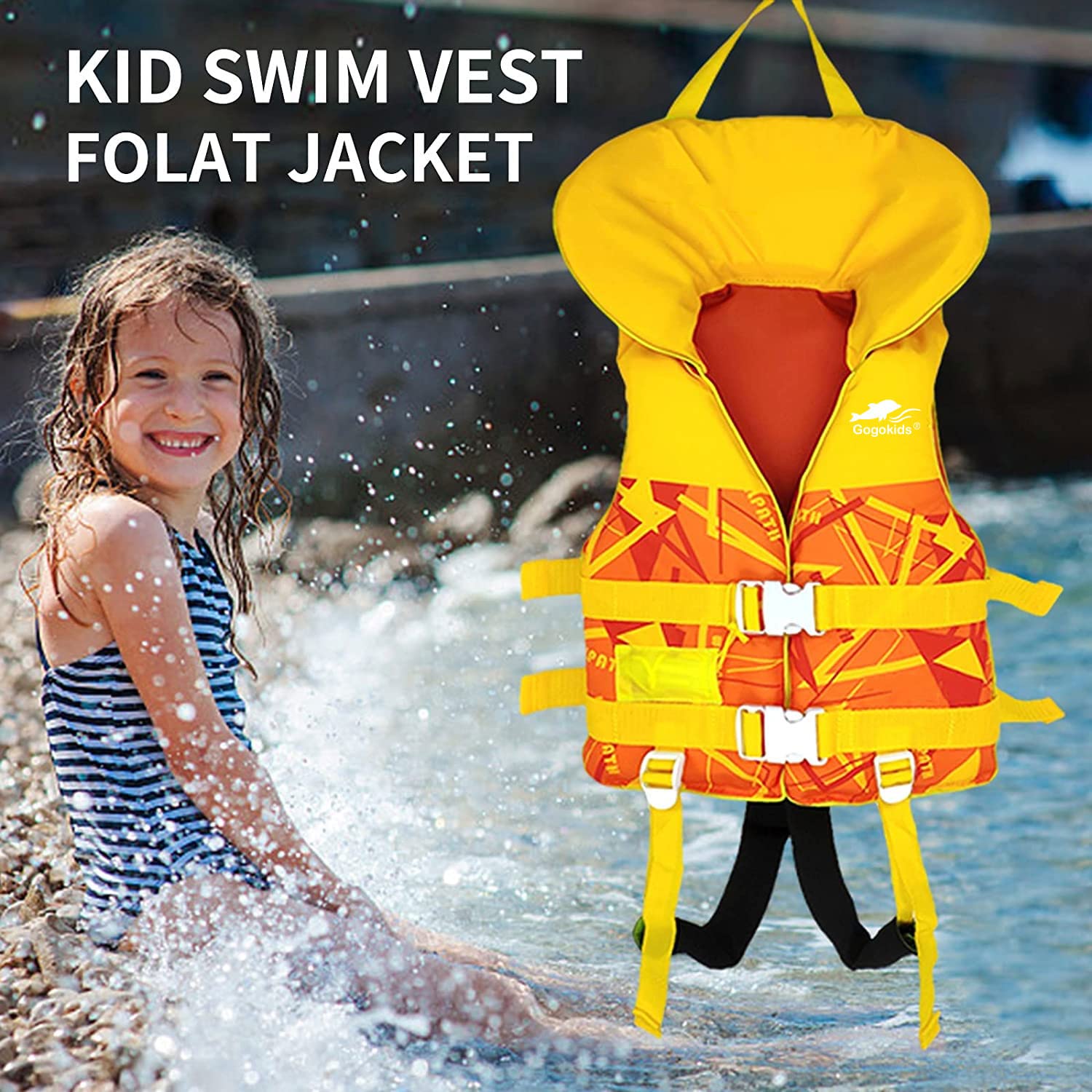 Chaleco de natación para niños, chamarra de natación para niños pequeños con correa de seguridad ajustable, ayuda de natación para niños y niñas de 24 a 75 libras