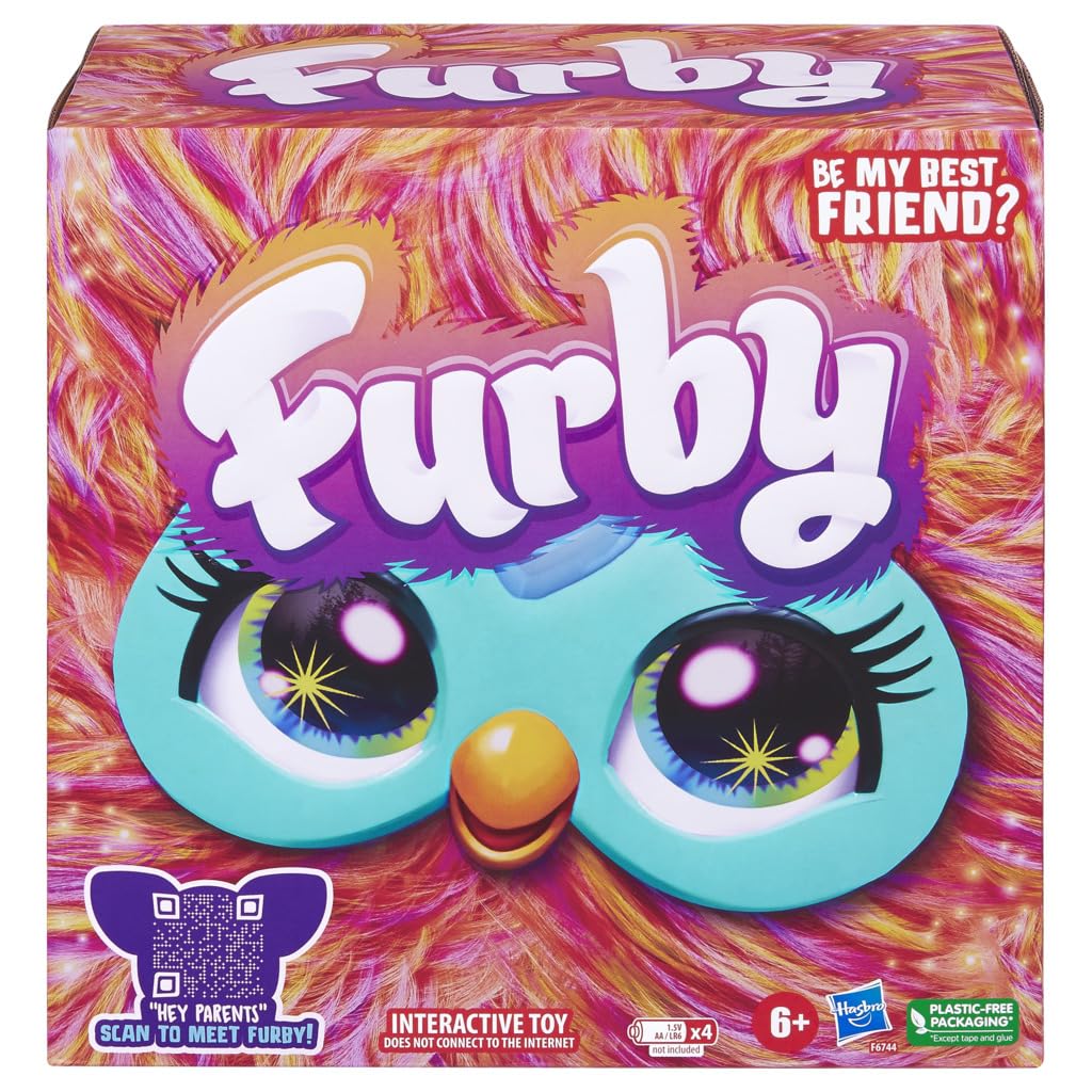 Furby Coral Peluche Electrónico Interactivo, Habla, Canta, se Ilumina y responde a su Voz, con 15 Accesorios de Moda para niños y niñas de 6 años en adelante.