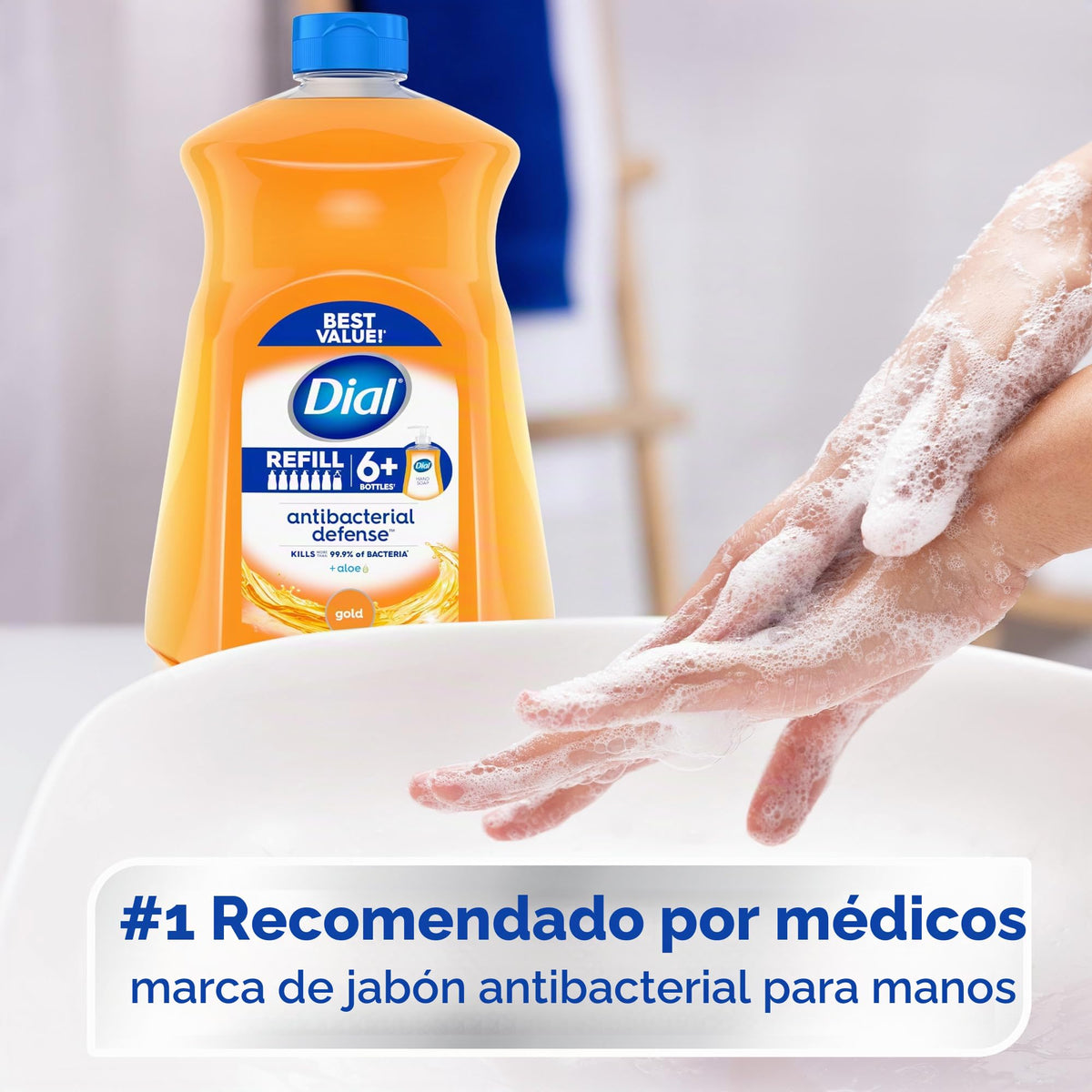 Dial Antibacterial Liquid Hand Soap Refill, Gold, 52 Fluid Ounces (Pack of 3)