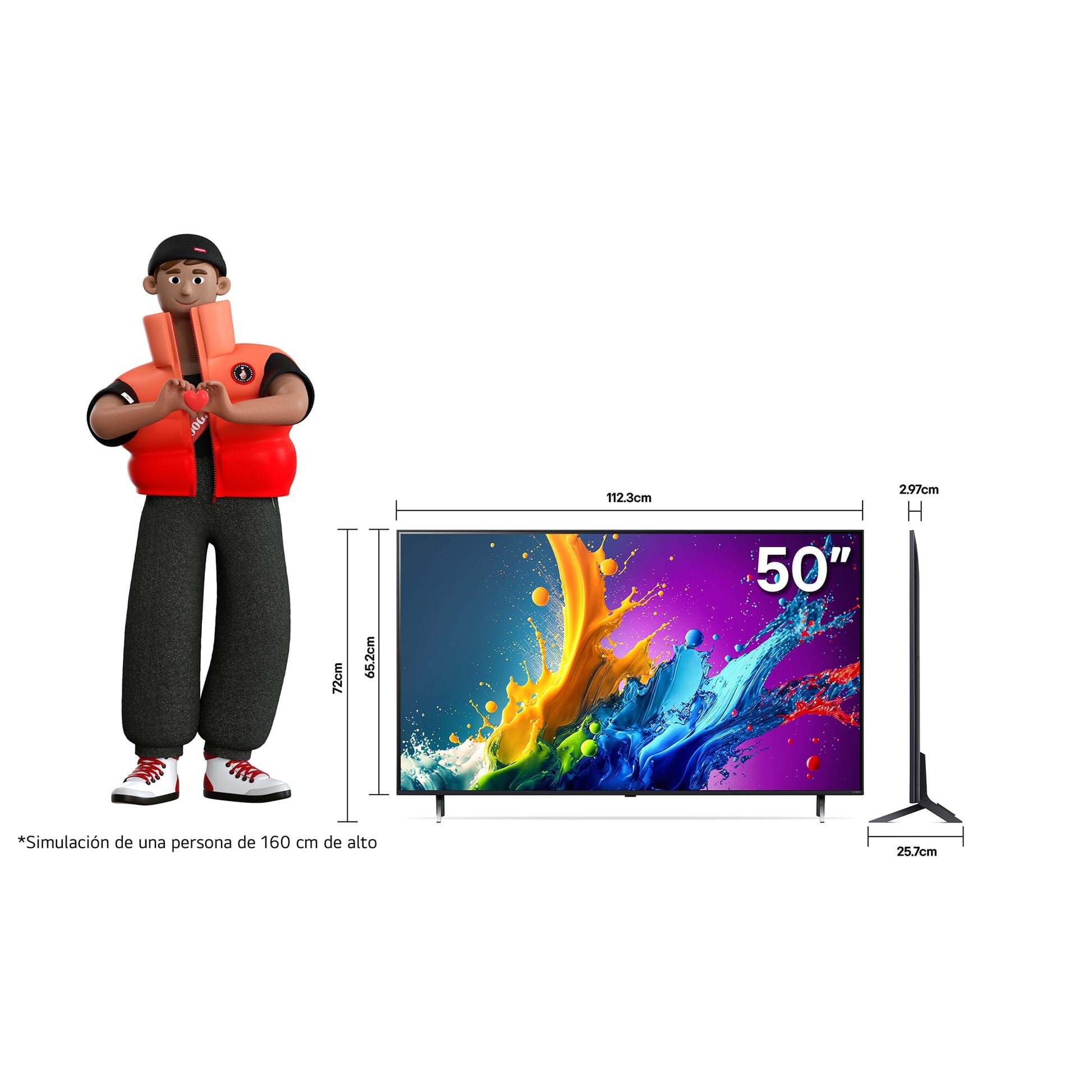 LG Pantalla QNED 50 Pulgadas 4K Smart TV 2024 ThinQ AI 50QNED80TSA