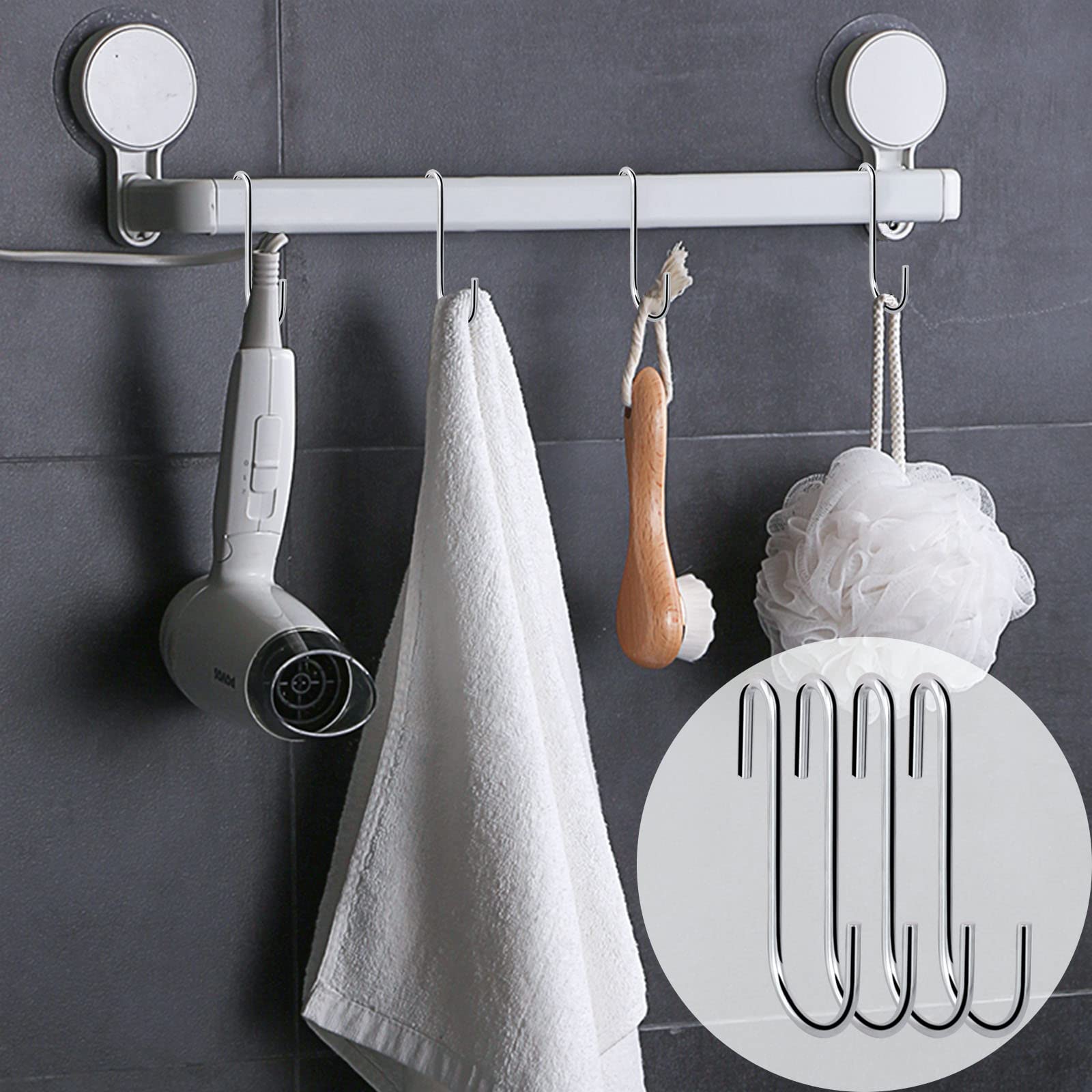 Ganchos en S ESFUN Resistentes 3 Pulgadas para Utensilios de Cocina y Ollas