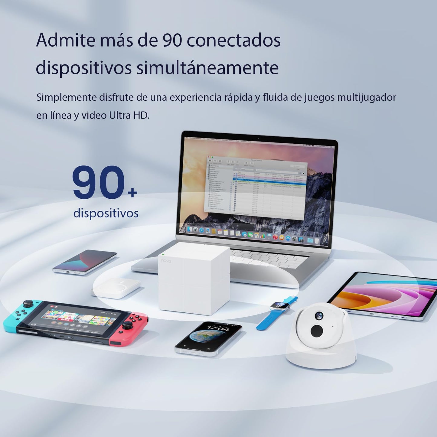 Router WiFi de Malla Tenda Nova MW6 Blanco Doble Banda Gigabit para 90 Dispositivos