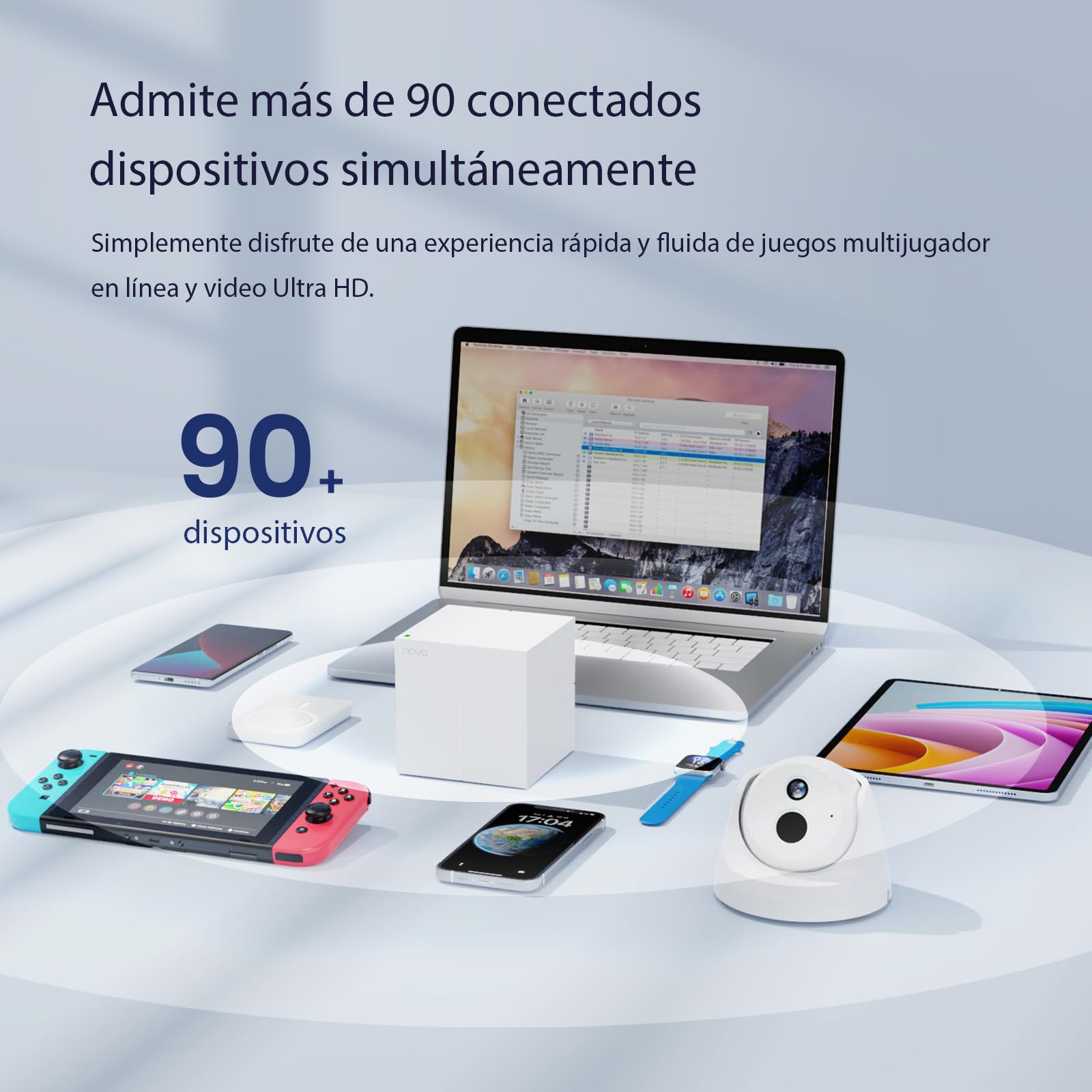Router WiFi de Malla Tenda Nova MW6 Blanco Doble Banda Gigabit para 90 Dispositivos