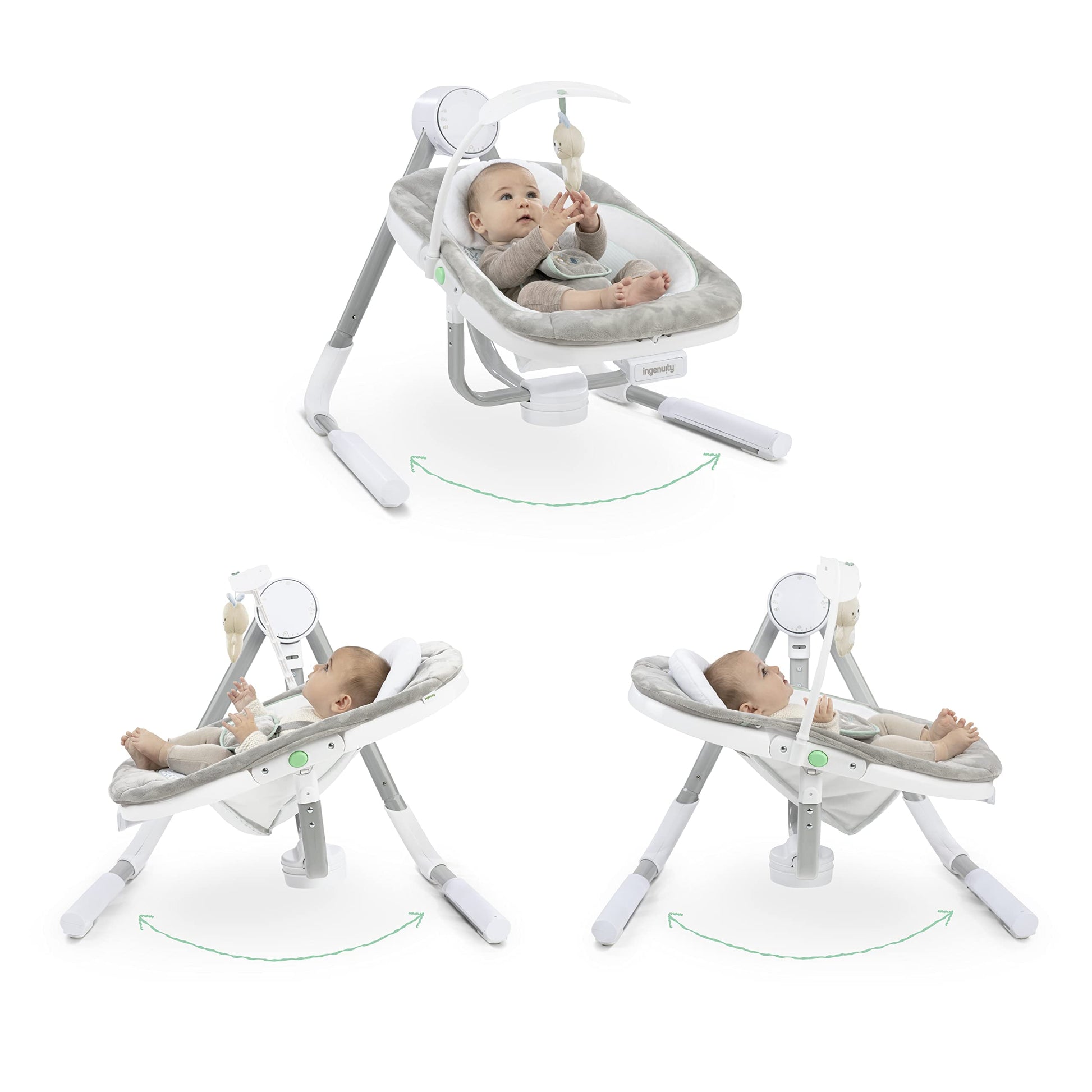 Ingenuity AnyWay Sway OM-9M, Silla Mesedora para bebé, color gris