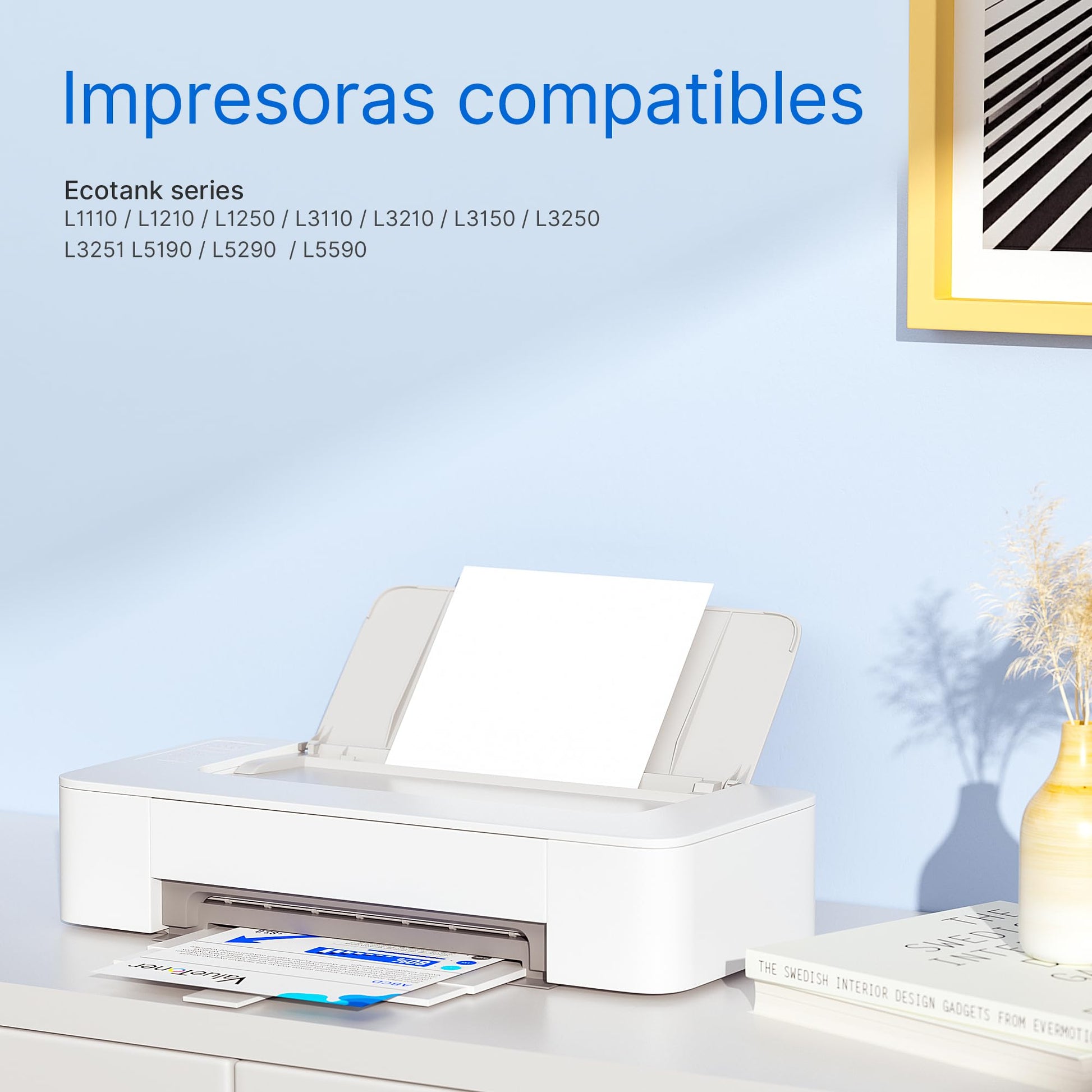 Botellas de Tinta Valuetoner Compatible con Epson 544 para Impresoras Ecotank 4 Unidades