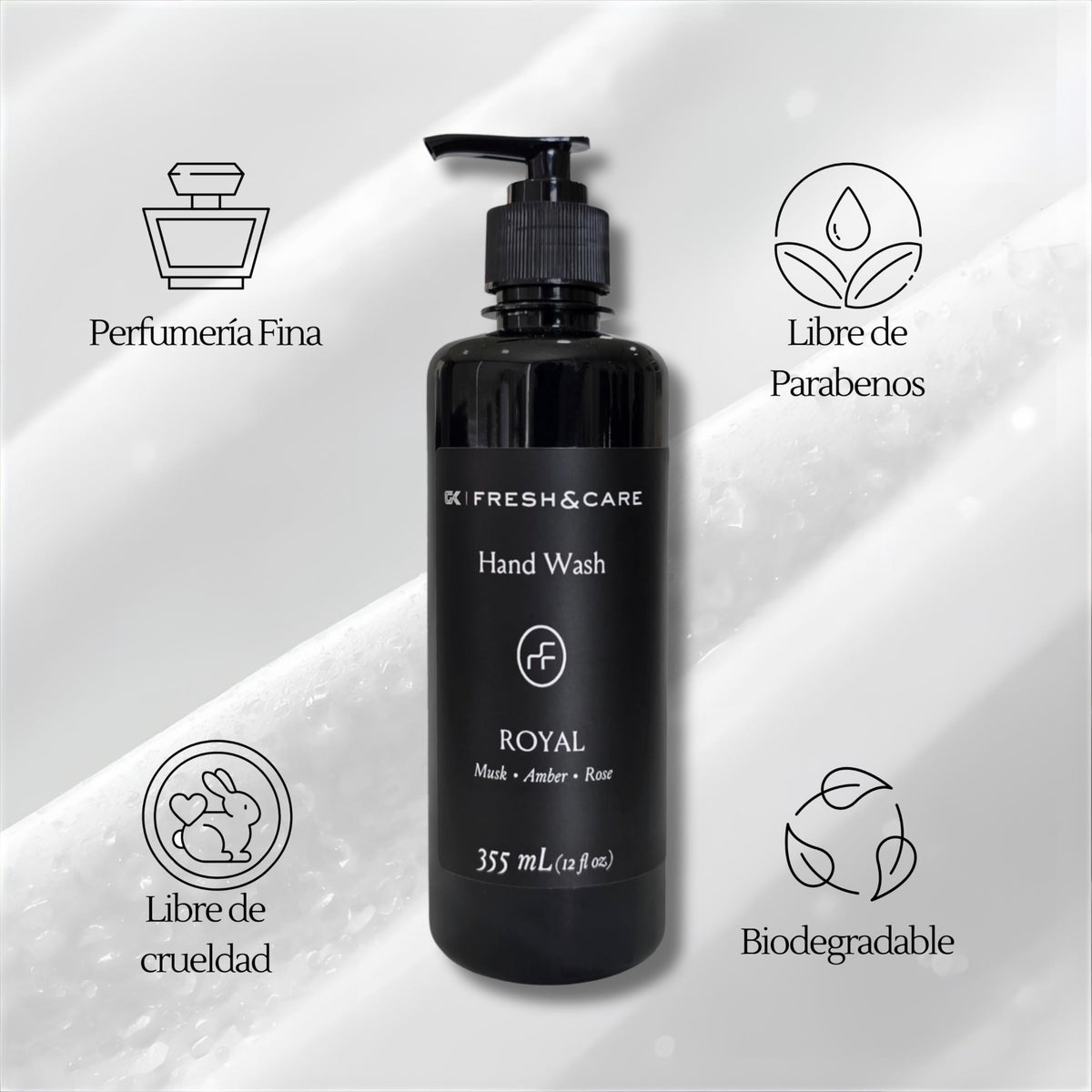 FRESH & CARE COLLECTION | Kit de Amenidades Hoteleras – Velvet Rose & Amber – Set de Jabón y Crema para Hoteles, Airbnb y Spa. 355ml