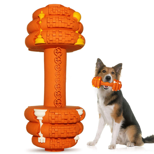 Hswaye Juguetes masticables para perros agresivos, juguete dental no tóxico de grado alimenticio, juguetes indestructibles resistentes y duraderos para perros medianos y grandes. Naranja.