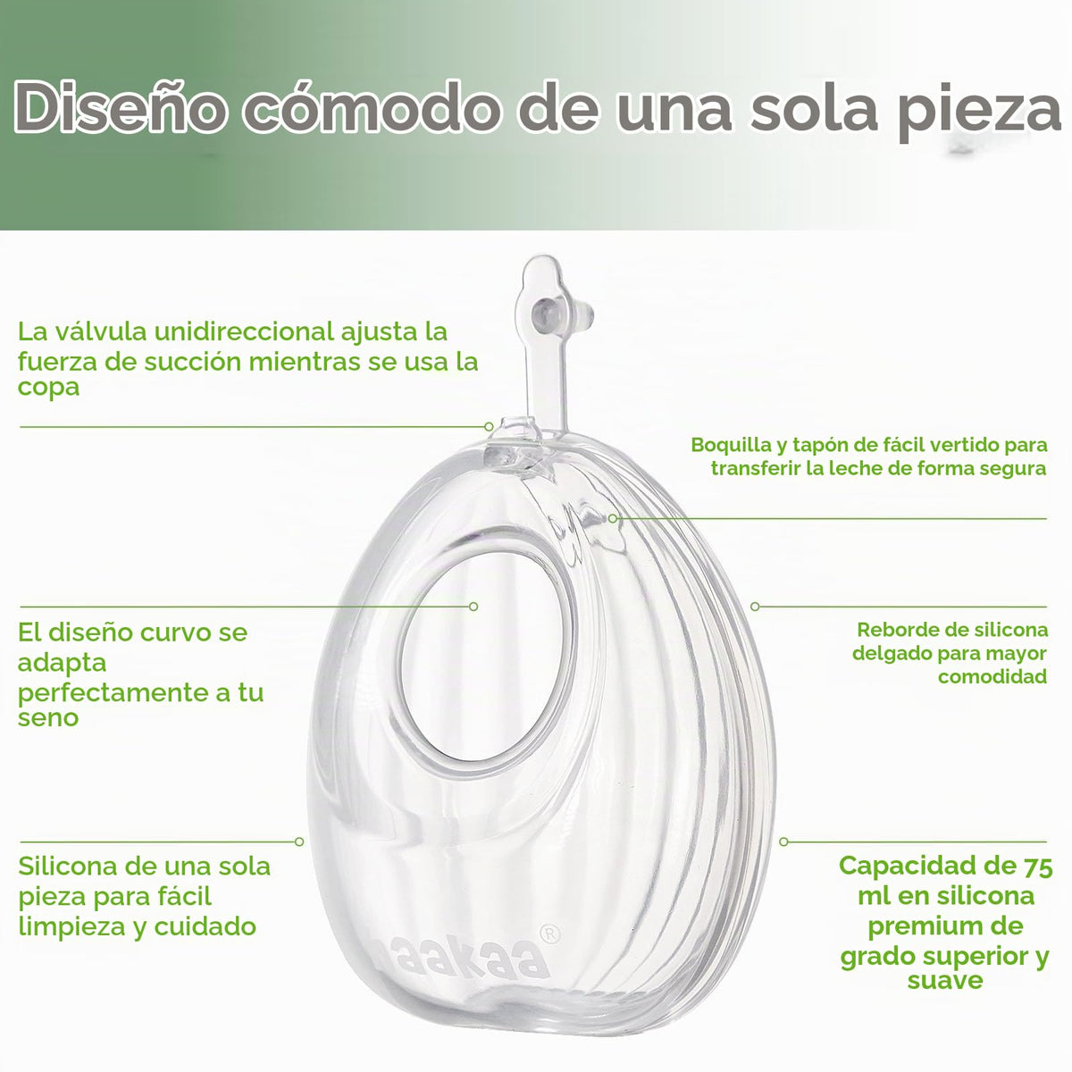 haakaa - Extractor de leche de silicona portátil con bolsa esterilizadora, 2 en 1 manos libres pasivo receptor de leche materna para madres lactantes, esenciales para lactancia materna, bombas de