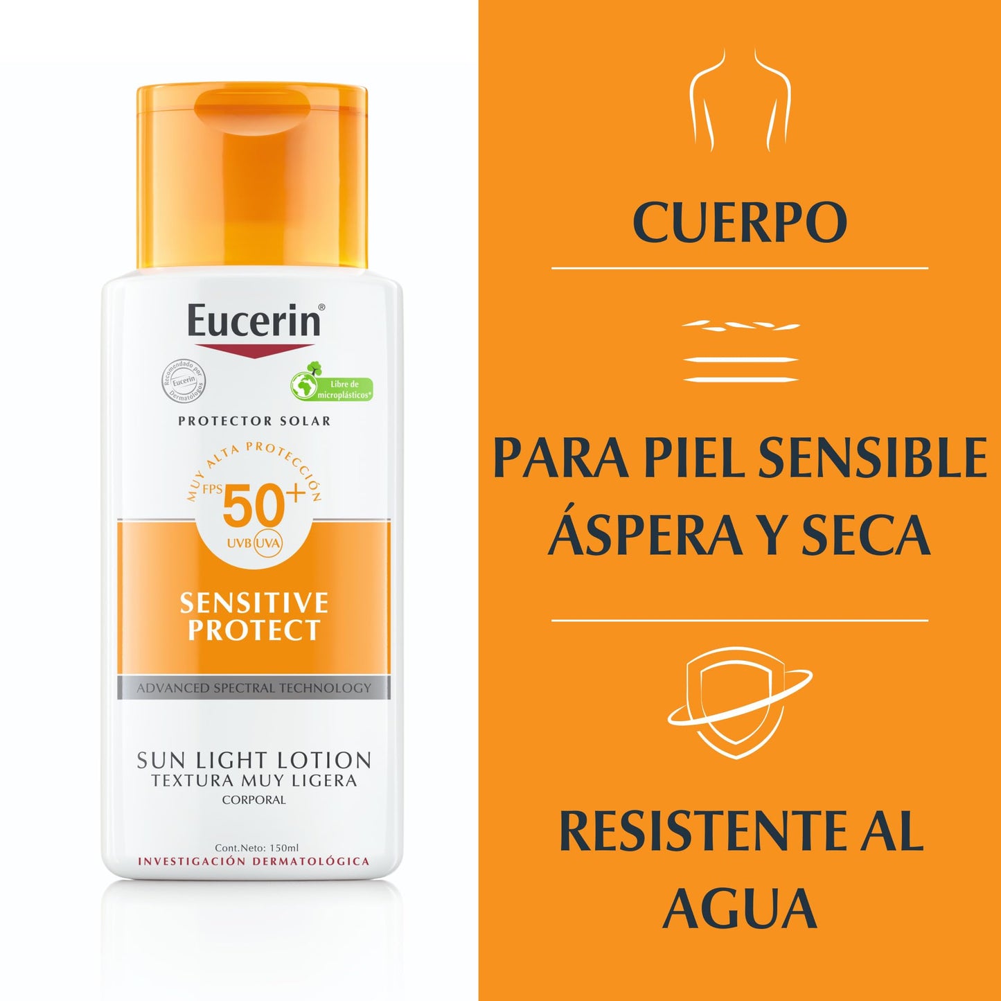 Protector Solar Eucerin Extra Ligero FPS50+ 150 ml
