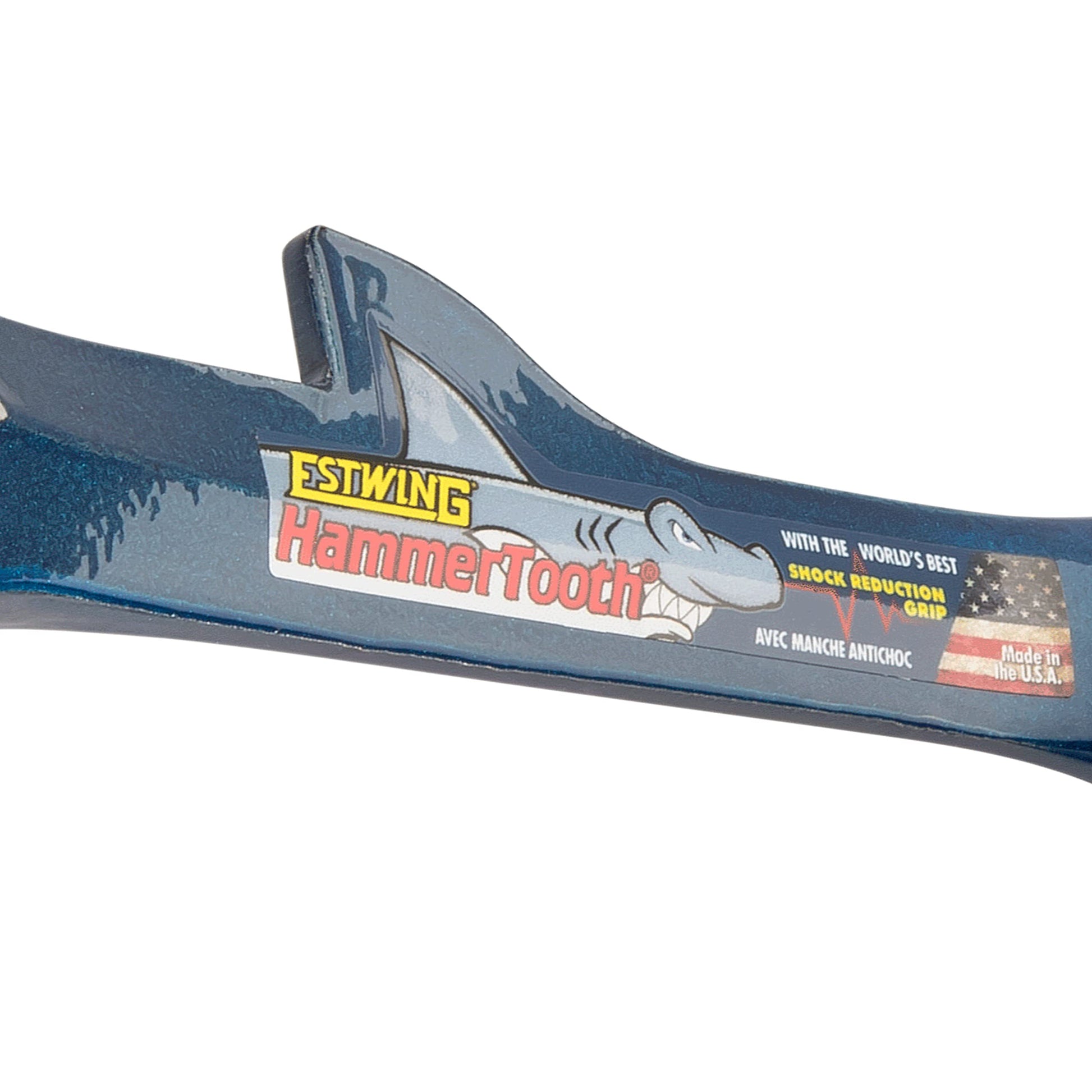 Martillo Estwing E6-22TM Azul con Cara Agujereada y Agarre de Vinilo para Reducción de Choque
