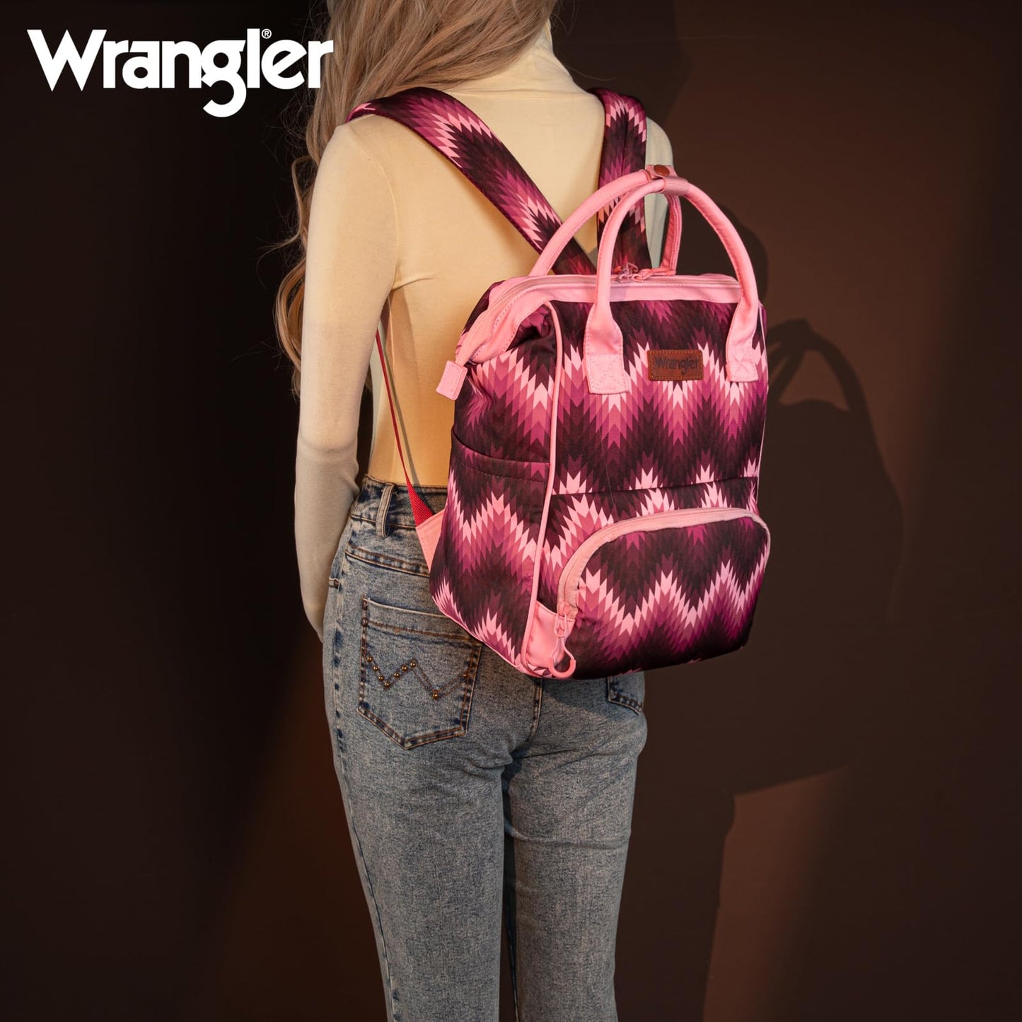 Montana West Wrangler Bolsa de pañales Mochila Western Bolsa de bebé, Clásico Rosa Oscuro, Moderno