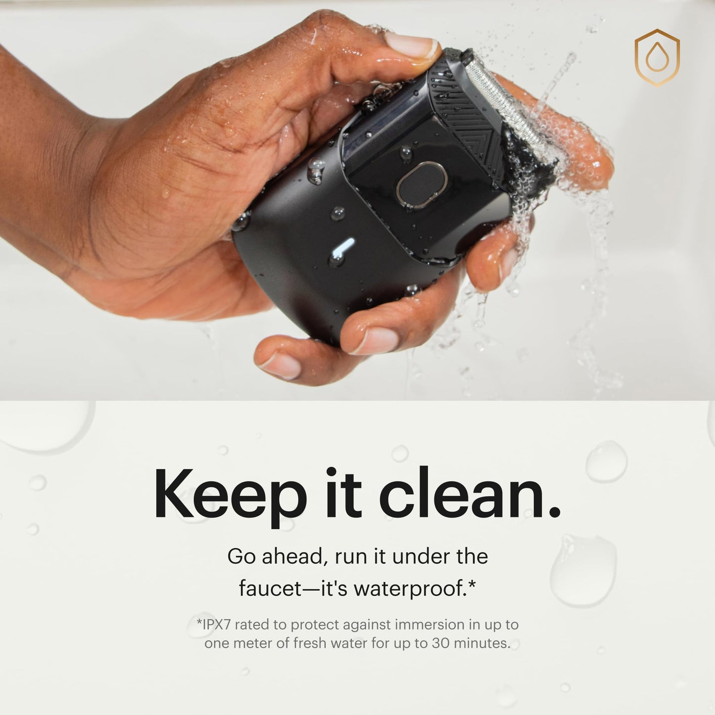 The Handyman® de MANSCAPED® Afeitadora de viaje para la cara - maquinilla eléctrica inalámbrica con batería recargable por USB-C, resistente al agua, nivelador de pelo largo y cuchillas de aluminio