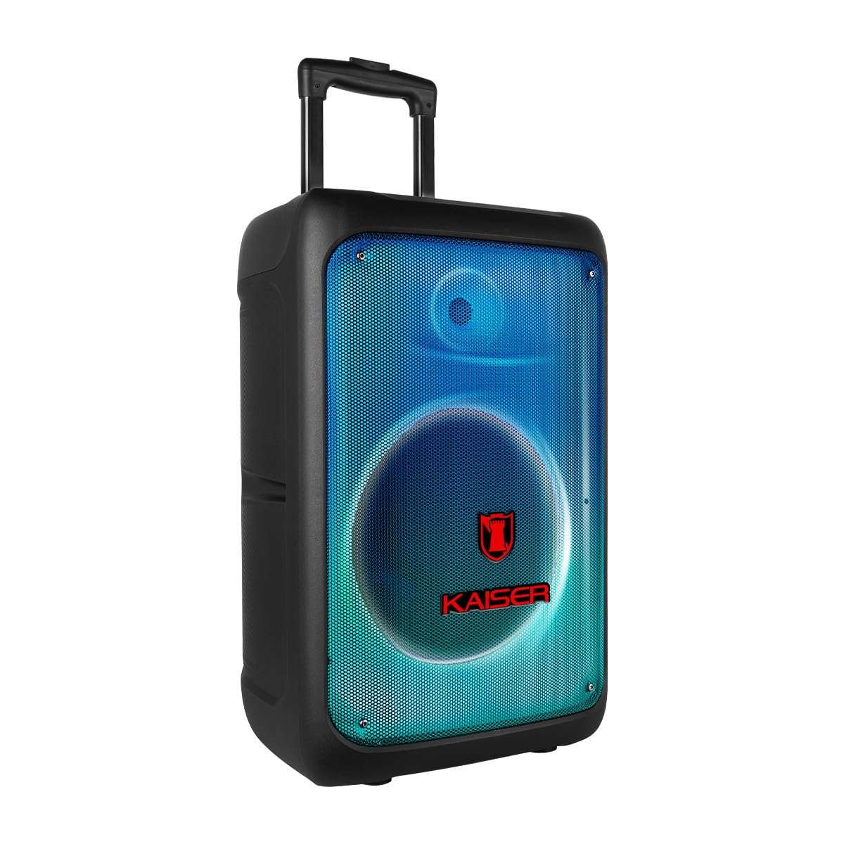 Kaiser Bocina Bluetooth de 12 Pulgadas con Luz Tipo Flama, KSR-Link, DSP High Quality, Efectos de Sonido, Micrófono Inalámbrico, Recargable, FM, USB, Micro SD, Aux, Potencia de 40W RMS