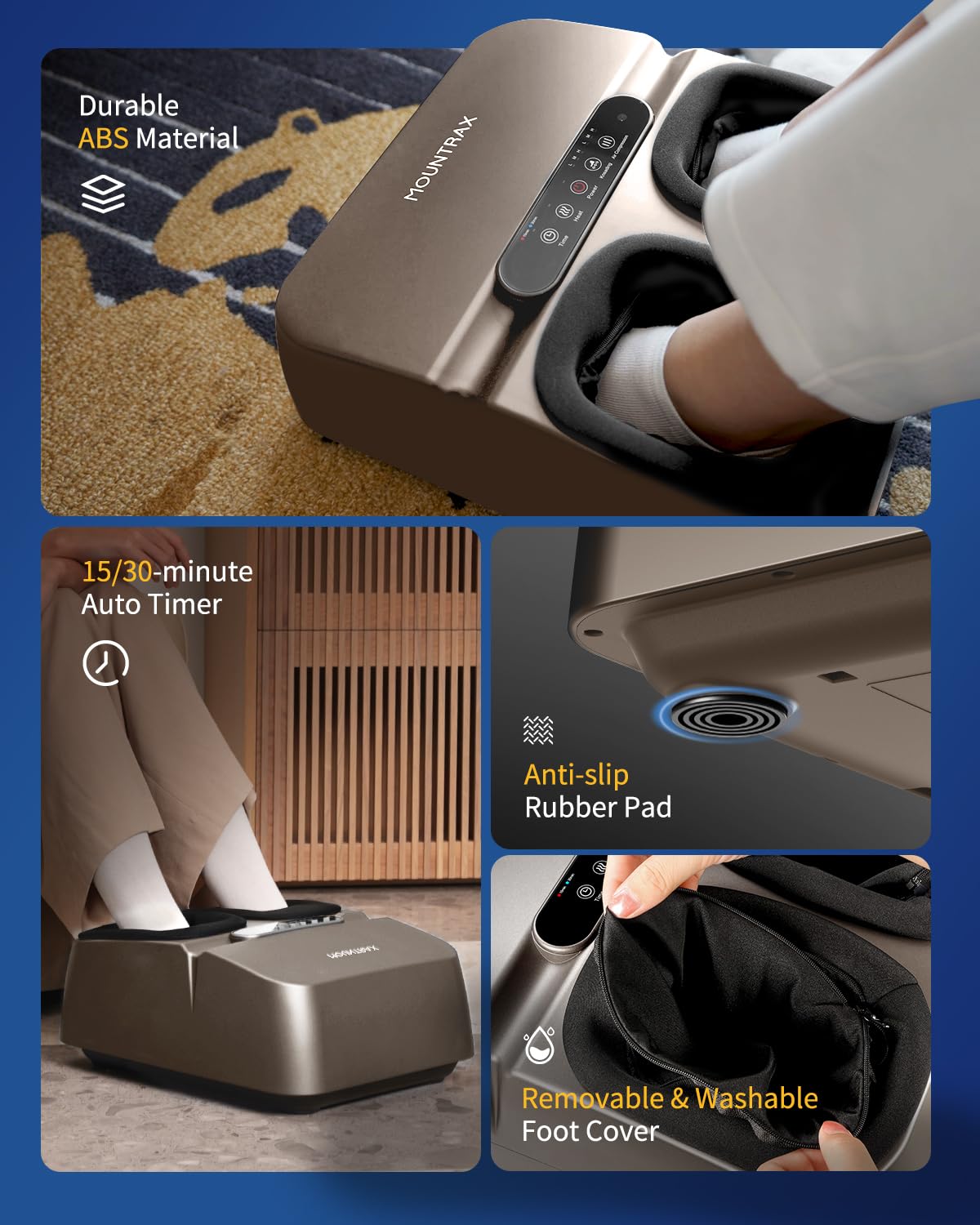 Máquina Masajeadora de Pies Mountrax Calor Shiatsu Amasamiento Profundo para Fascitis Plantar y Dolor para Hombres y Mujeres