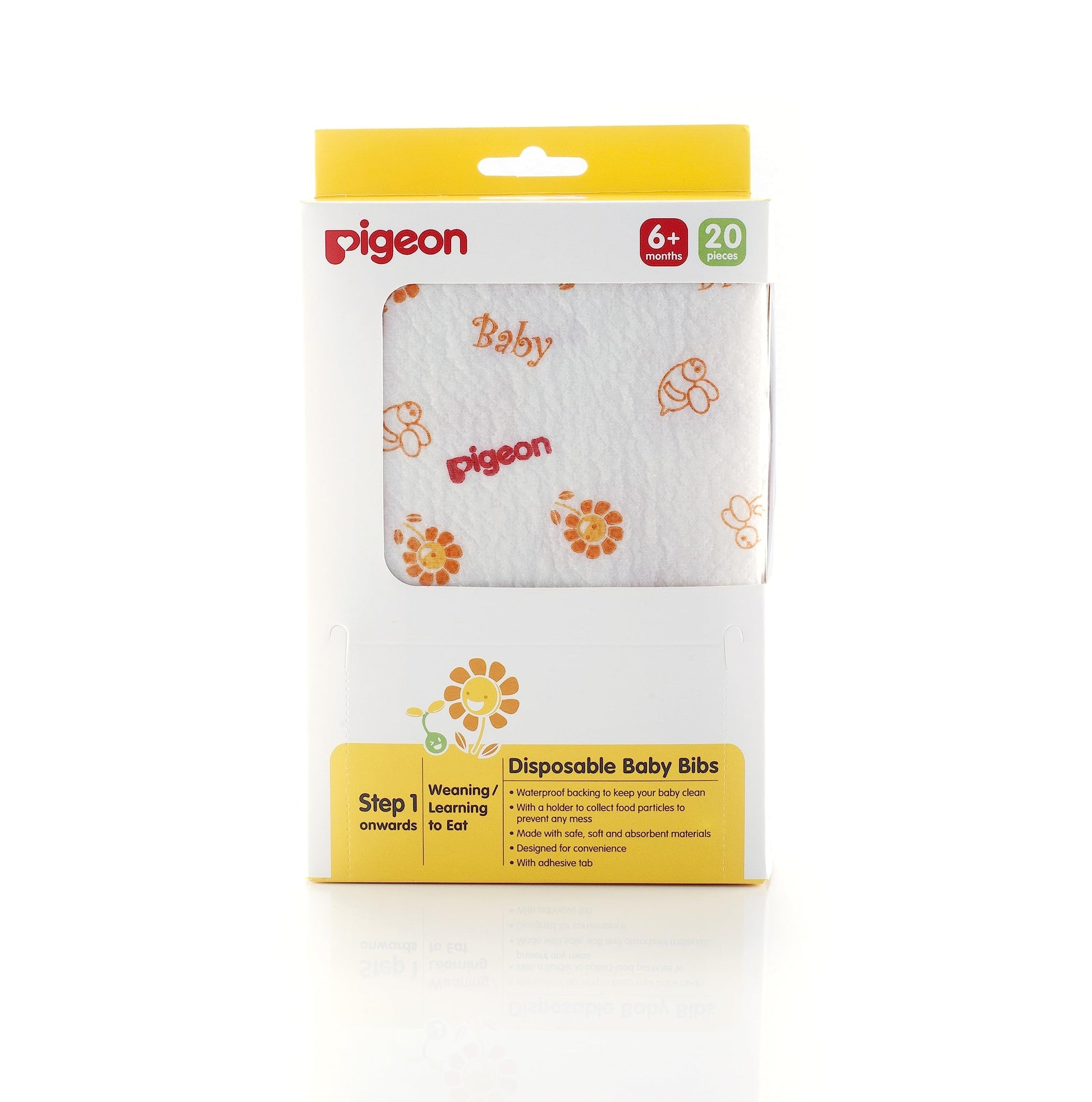 Baberos Desechables Pigeon Blanco Paquete de 20 Unidades