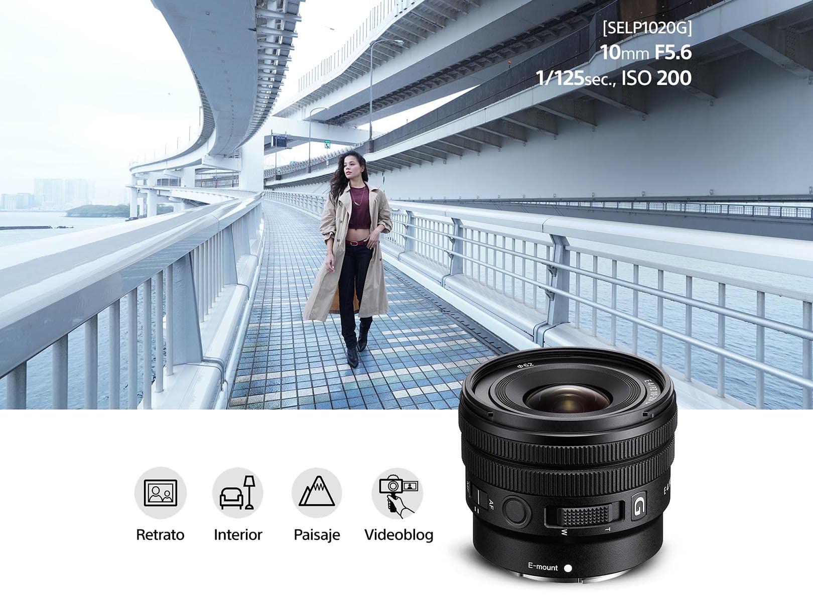 Lente Gran Angular Zoom 10-20mm F4 APS-C con Estabilizador Sony G