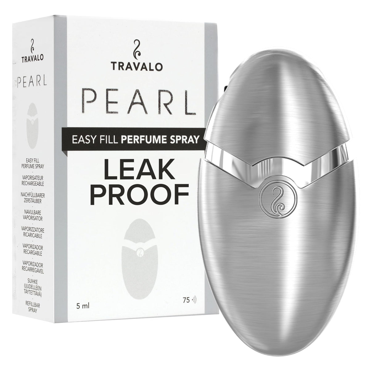 Travalo Perfume Pod Pearl Elegance - Mini bomba en aerosol de alta definición, atomizador portátil de perfume de viaje, aprobado por TSA, a prueba de hojas, hermético, reutilizable y fácil de llenar