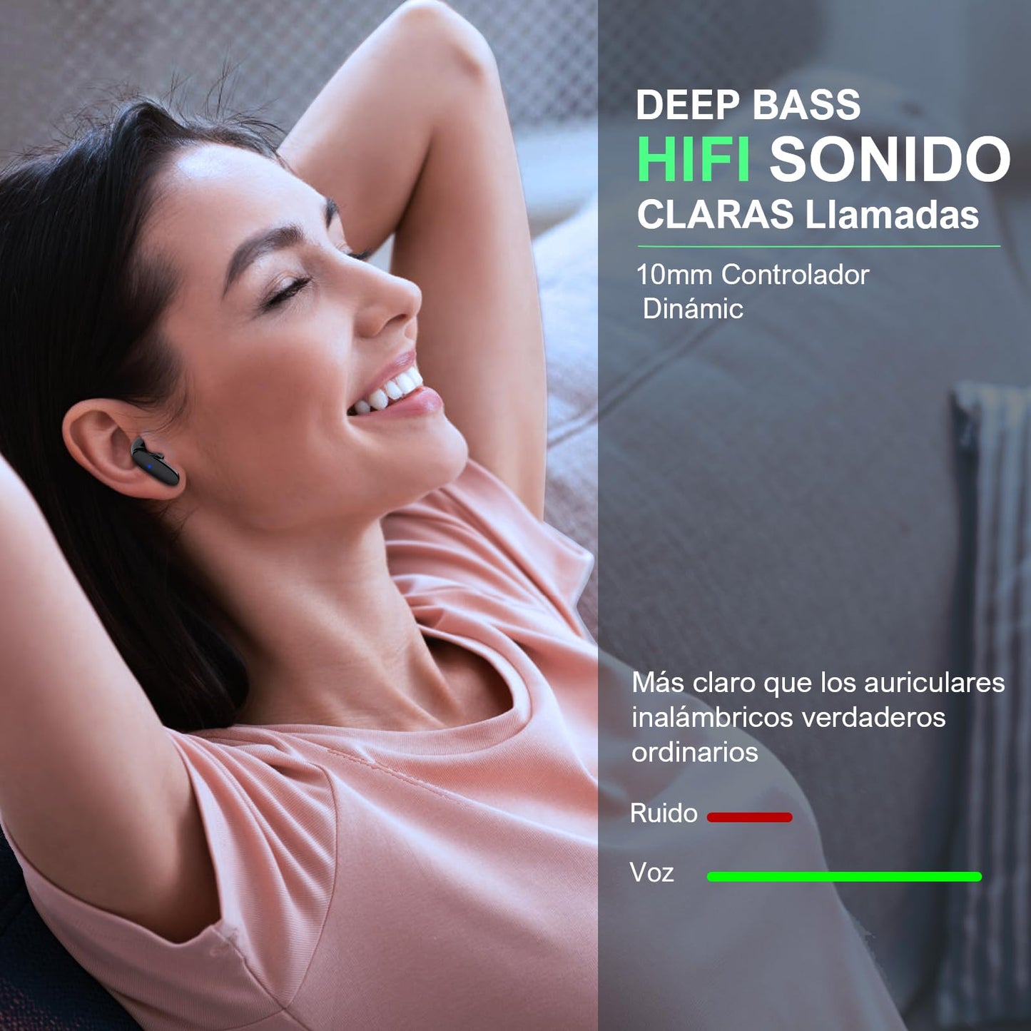 Audífonos Inalámbricos 1 Hora Bluetooth 5.3 con Micrófono y Estuche USB C Deportivos In-Ear para Xiaomi Samsung Huawei