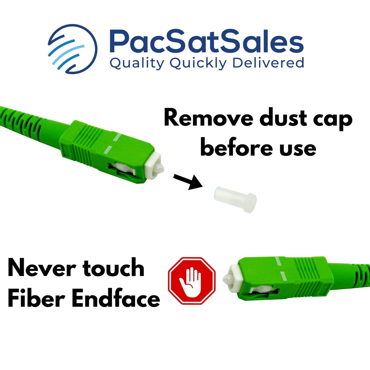 Cable de Fibra Óptica PacSatSales Verde Monomodo SC/APC 10 m para Internet Doméstico