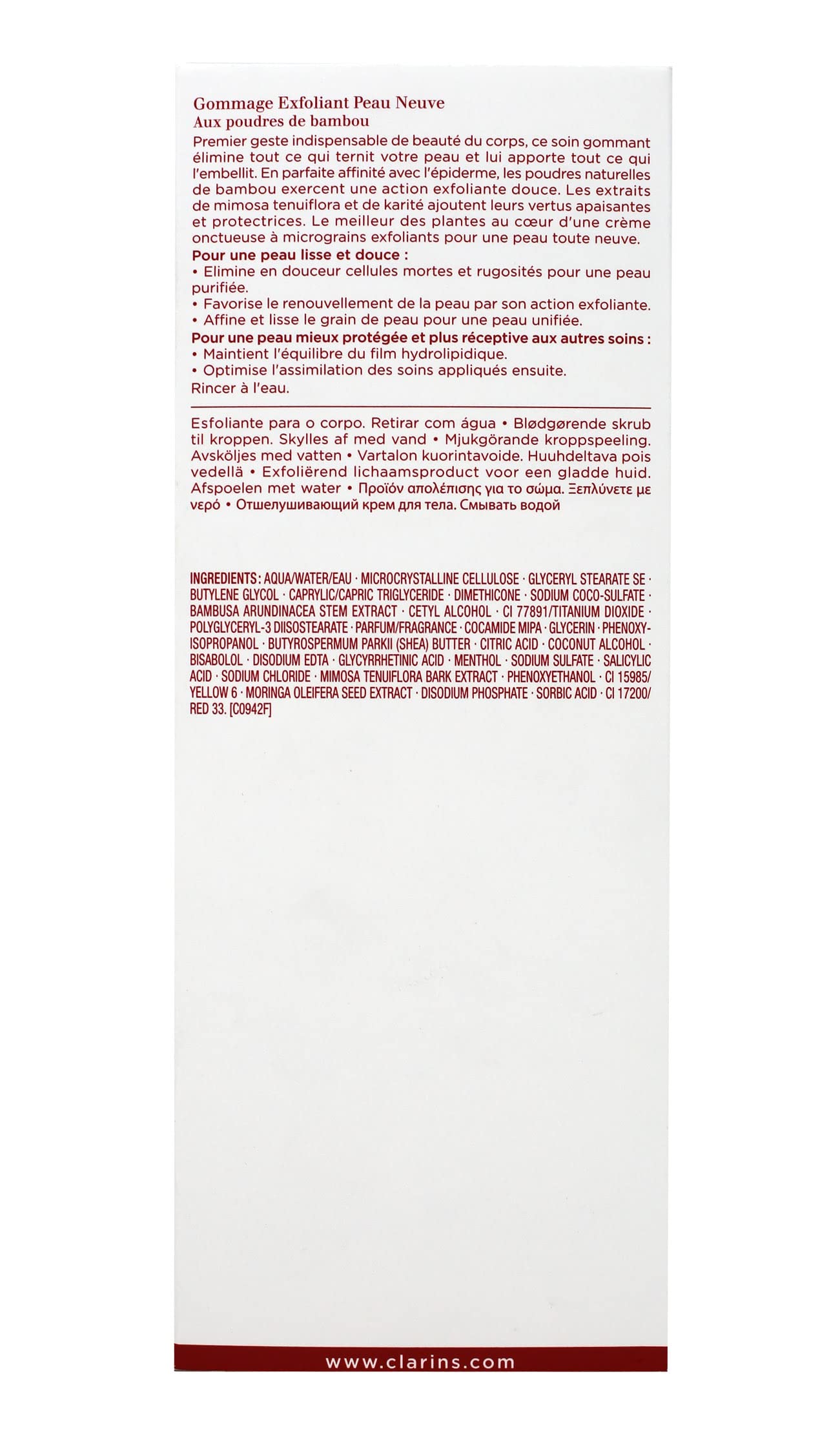 Clarins 200ml Exfoliating Body Scrub for Smooth Skin (with bamboo powders, softens, smoothes and firms)