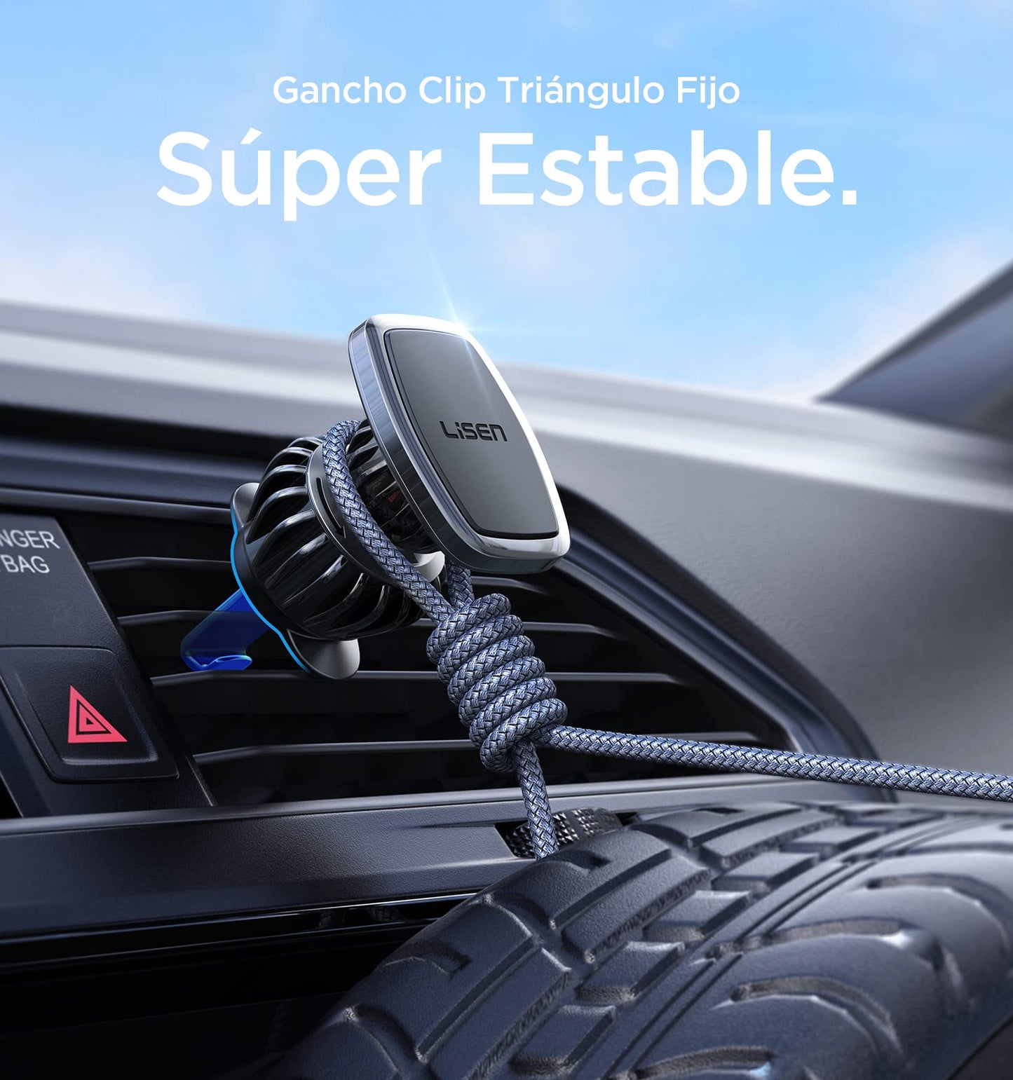 LISEN Soporte Celular Automóvil Magnético [6 Iman Más Fuertes] Porta Celular Auto 2024 Ventilación Base Celular Automóvil, Compatible con iPhone 15 Pro MAX Plus 14 13 12, S23 S22 Ultra Huawei