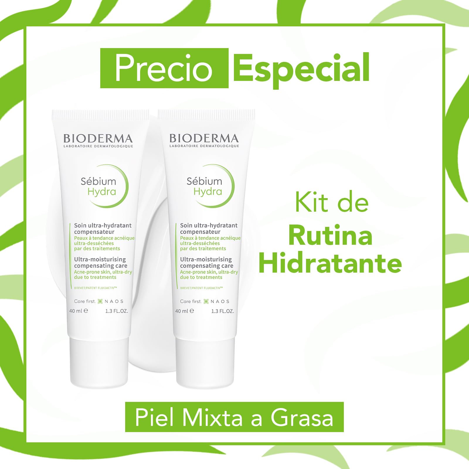 BIODERMA, BiPack Sébium Hydra, Crema Facial Hidratante Restauradora, Skincare Piel Grasa, Acción Hidratante por 24 Horas