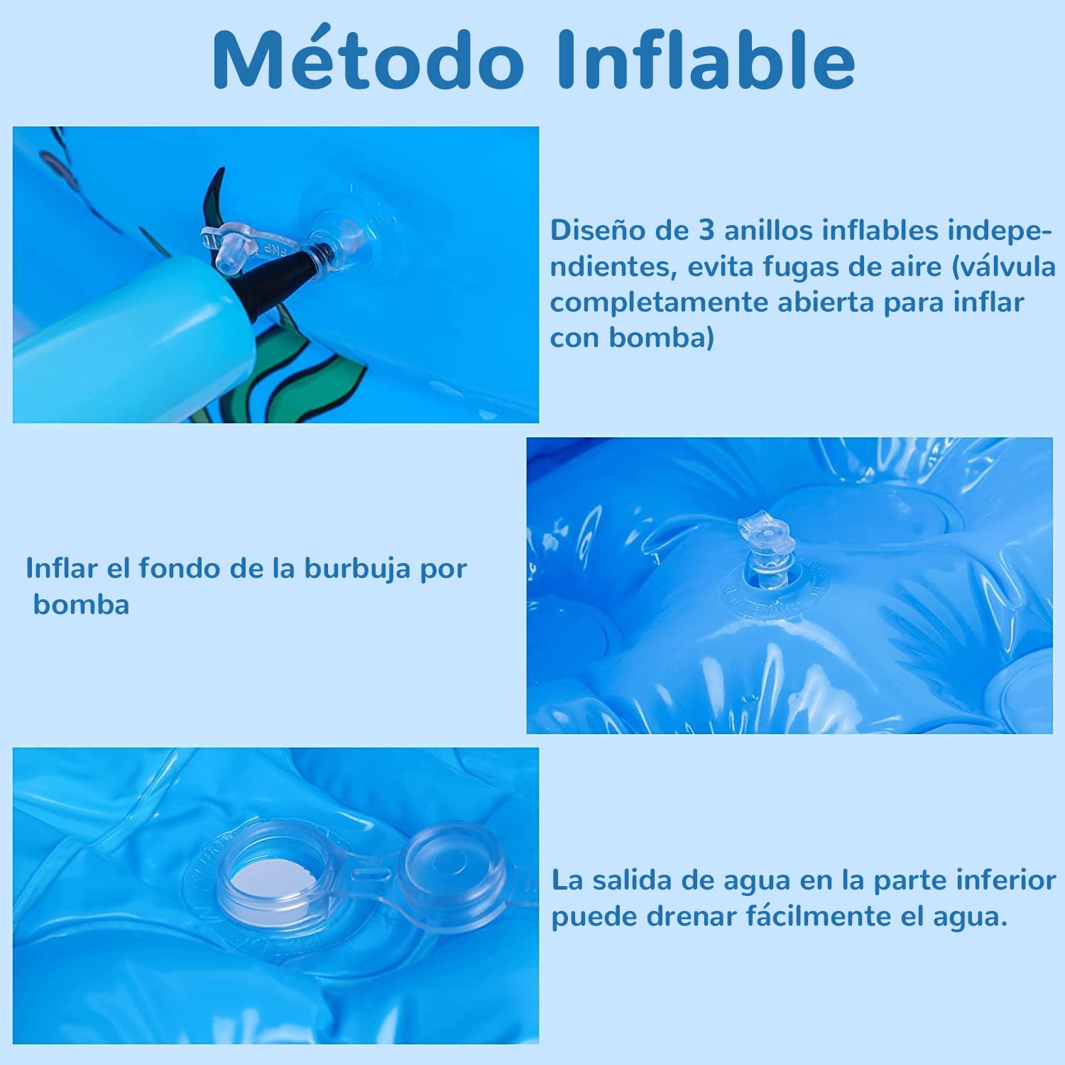 Jesir Alberca Inflable para Niños,Mini Piscina Infantil Redonda De 3 Niveles,Juguete De Agua para Adultos para Niños Y Niñas De Verano,130x40 Cm (Azul)