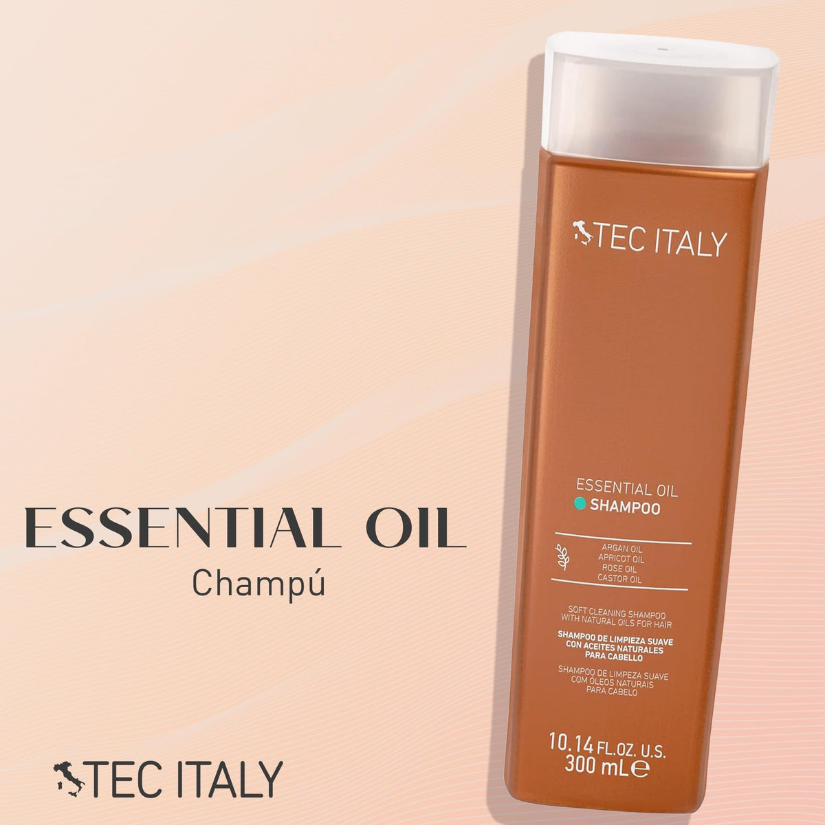 TEC ITALY Essential Oil Shampoo Cabello con Aceites Naturales 300 ml
