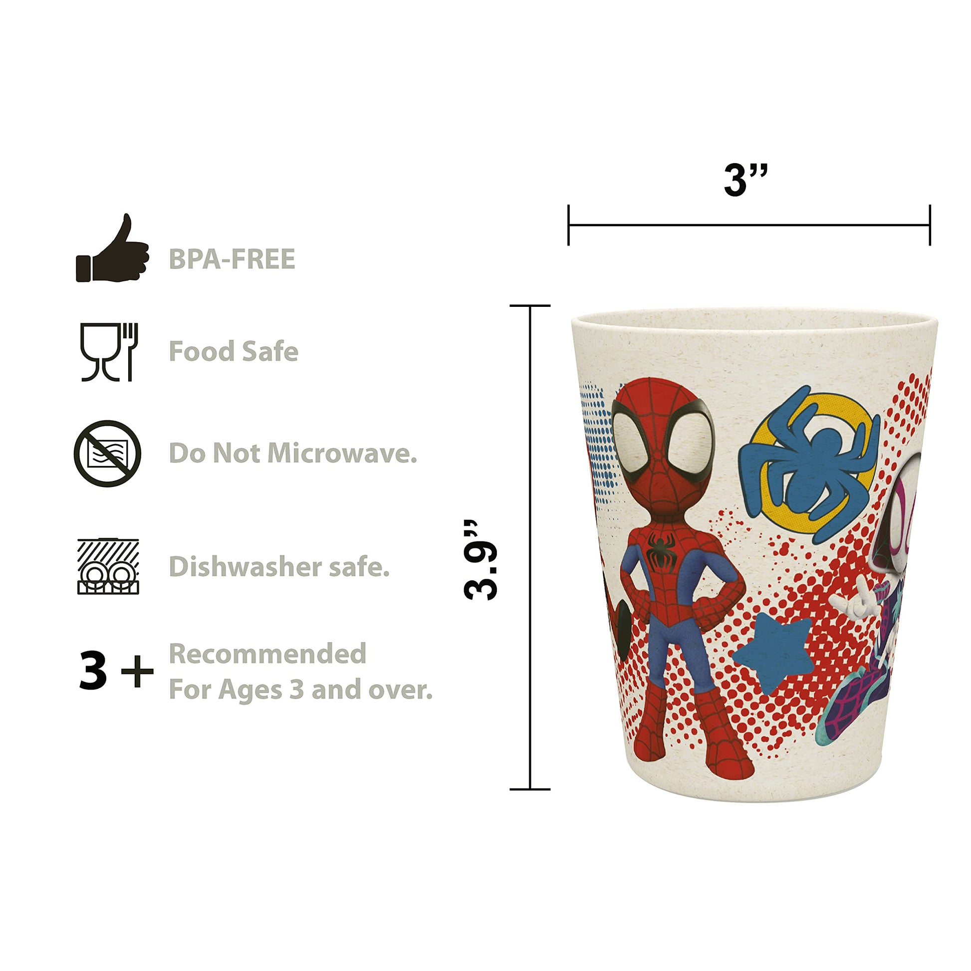 Juego de Vajilla Zak Designs Marvel Spider-Man Rojo Melamina Bambú para Niños (3 Piezas)