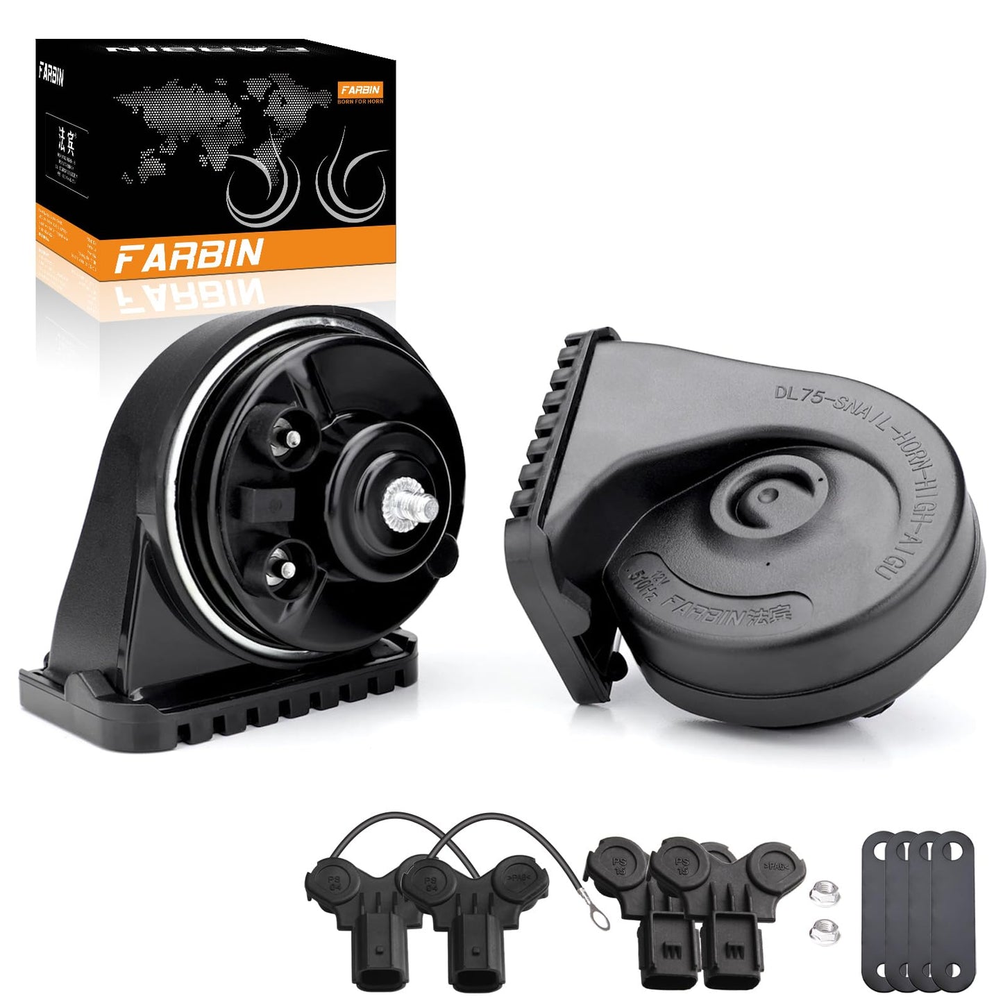 FARBIN Bocina automática especial con interfaz compatible con Honda/New Civic 12 V, bocina de coche fuerte con rejilla protectora, bocinas eléctricas de caracol de tono dual, impermeables y a prueba
