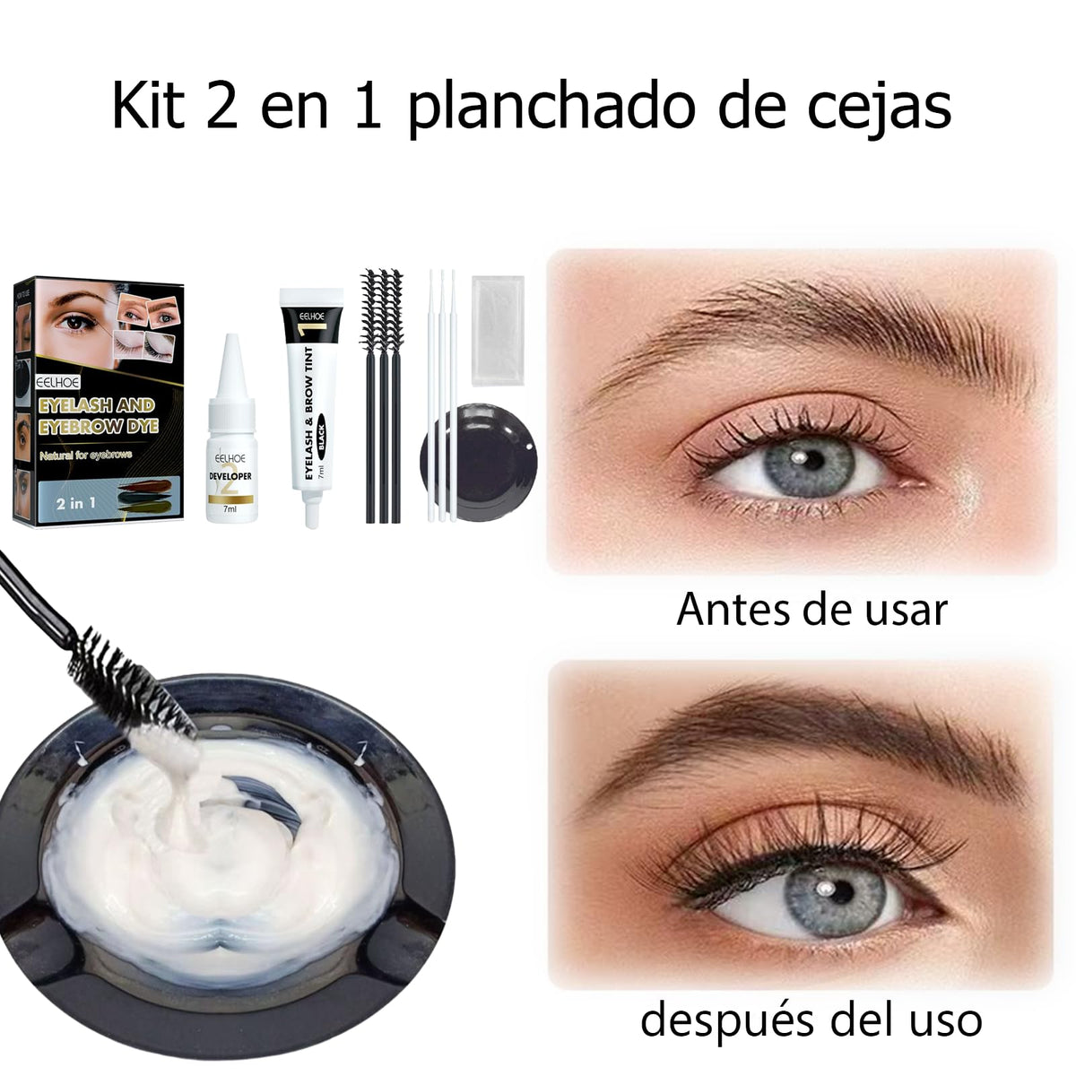 10 Piezas Lifting de Pestañas Kit, Kit de Laminado de Cejas, 2 En 1 Lash Lifting de Pestañas, Crea Cejas Más Gruesas y Duraderas, Rizador de Pestañas Permanente para uso en Salón de Belleza. (Negro)