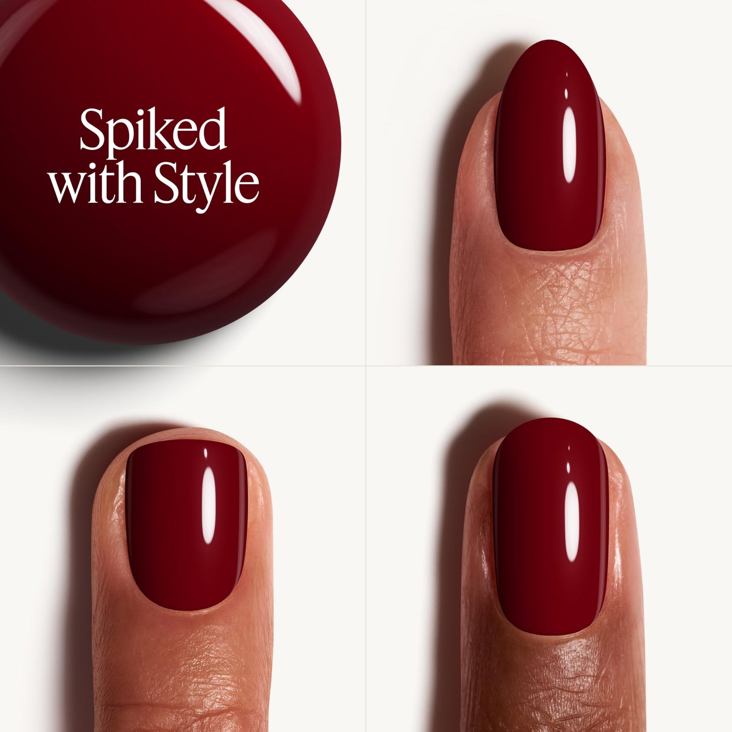 essie gel couture nail polish, spiked with style, deep wine red nail polish, 0.46 fl. oz.