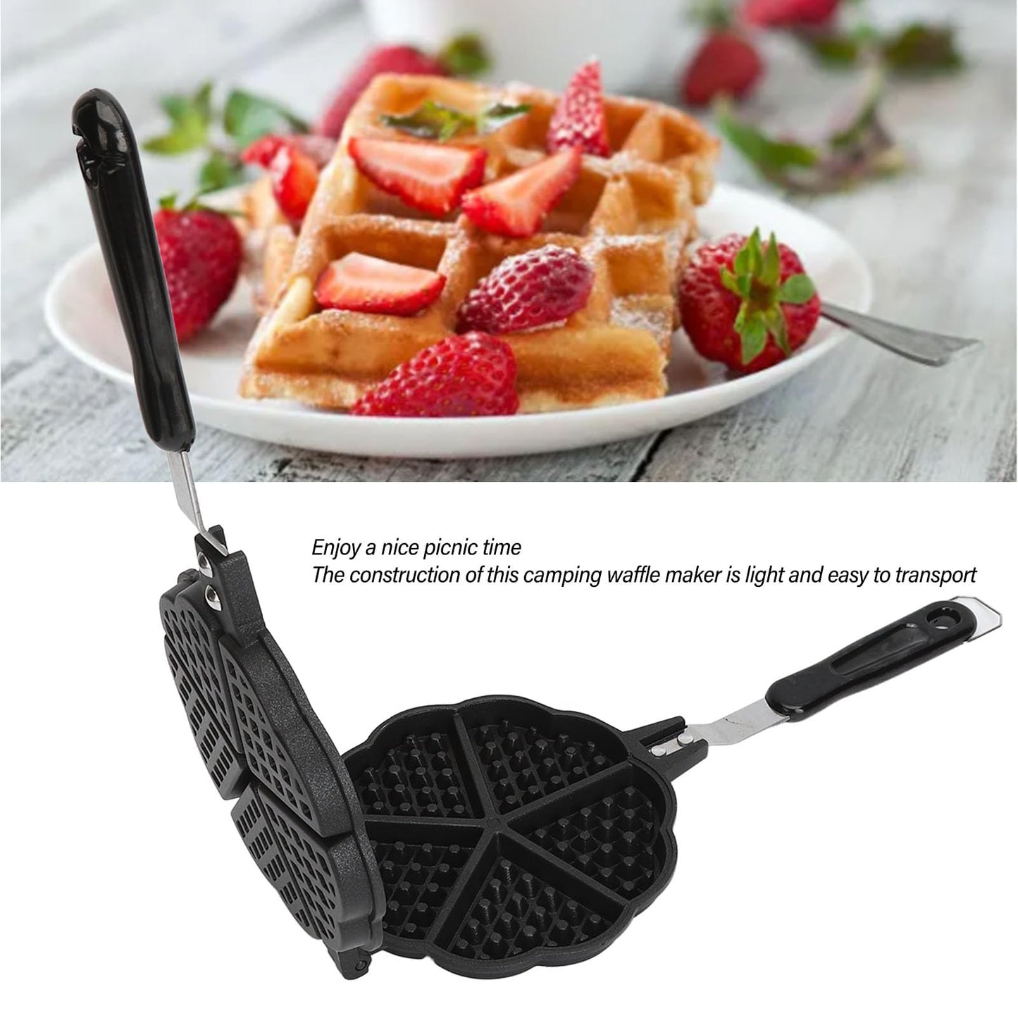 Máquina para Hacer Gofres con Sartén, 5,9 Pulgadas, Perfecta para Gofres Tostadores de Sándwich, Mini Planchas para Gofres Antiadherentes de Doble Cara para un Desayuno sin