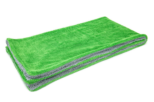 Autofiber Dreadnought XL Toalla de microfibra, absorción superior para secar coches, camiones y SUV, pelo de doble giro, toalla de secado de vehículos de una sola pasada, paquete de 1, verde/gris (20