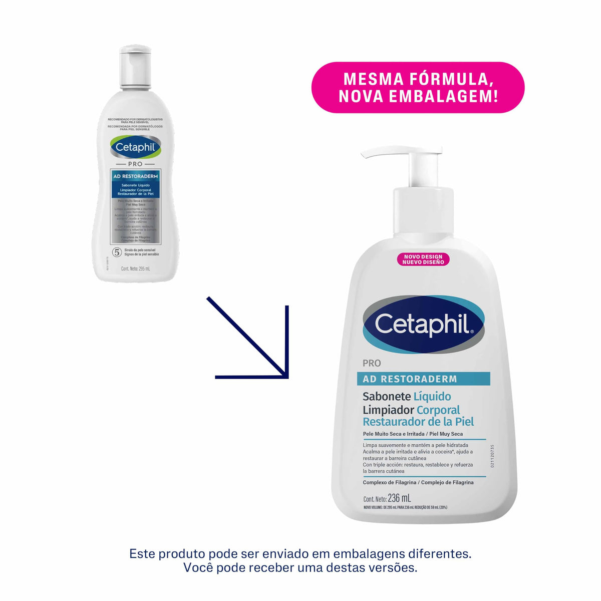 CETAPHIL® Pro AD Restoradeerm jabón corporal 236 ml, para Piel con Tendencia Atópica