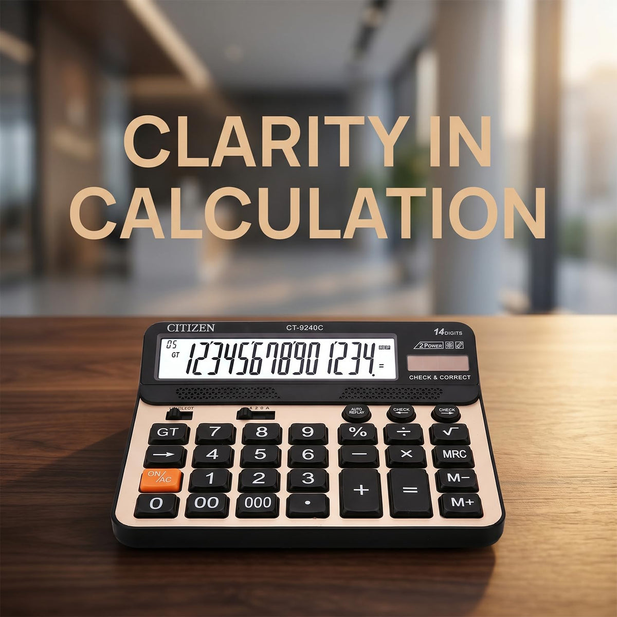 Calculadora Electrónica Philley LCD Grande 14 Dígitos Botones Grandes para Comprobar y Corregir