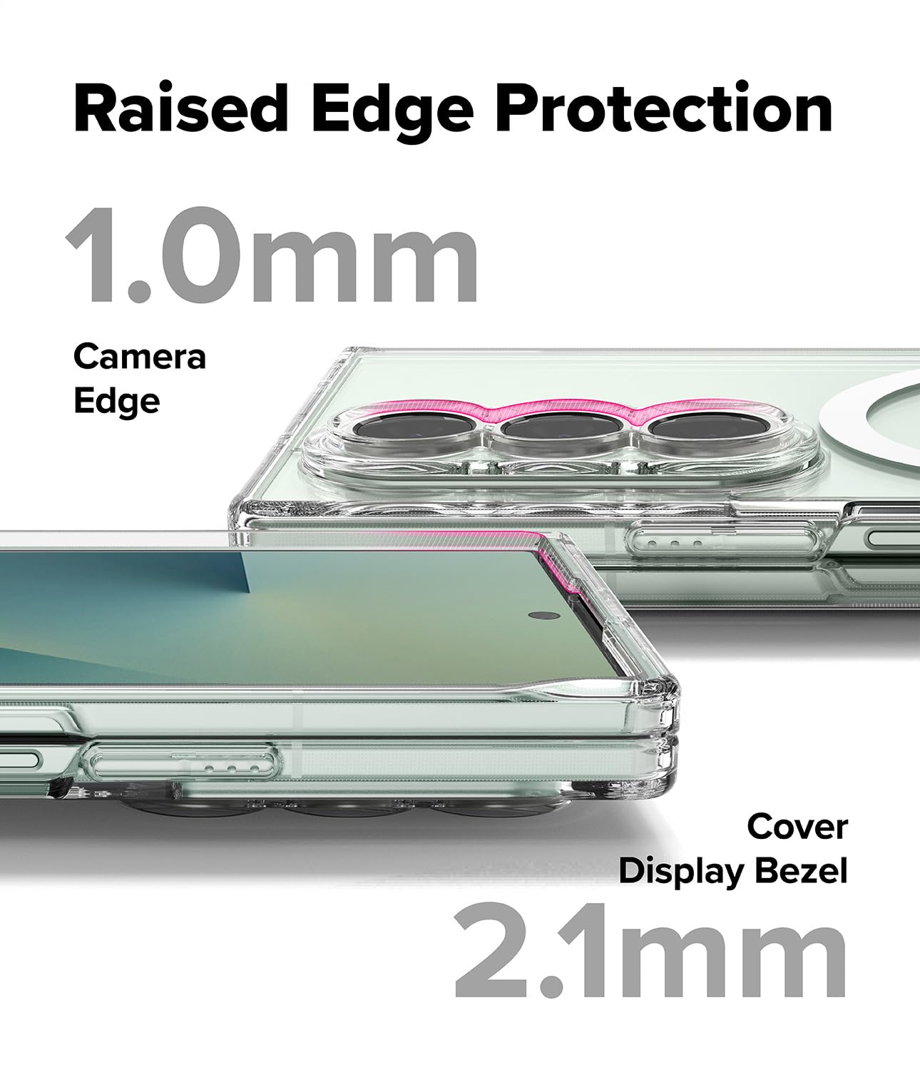 Funda Ringke Fusion Samsung Galaxy Z Fold 7 Clear Magnética delgada con Parachoques Antigolpes y Protección para Cámara