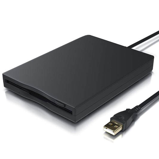 Unidad USB para Lector de Disquetes Negro Portátil Externa 3.5 Pulgadas para Mac y Windows