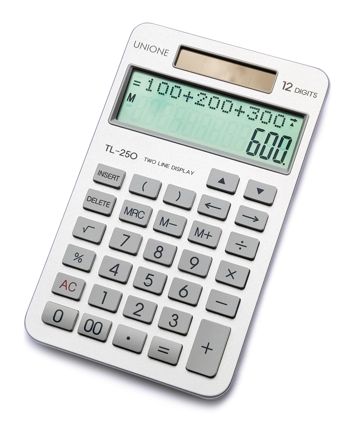 Calculadora de Computadora con Función Histórica y Pantalla LCD Grande Nueva Visualización de Dos Líneas Plata para Oficina y Hogar