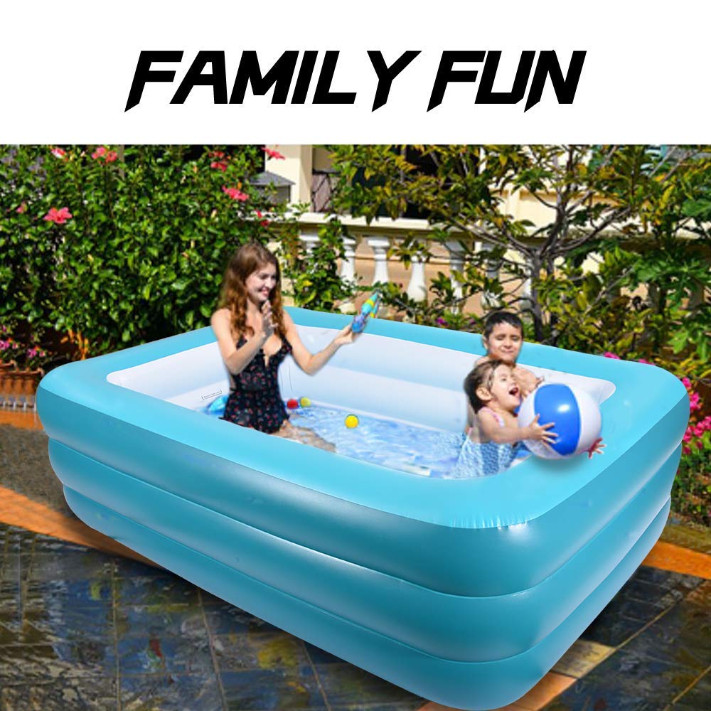 Piscina Inflable Familiar Verde con Piso Suave para Patio o Interior