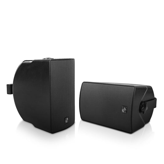 Sound Town - Par de altavoces de montaje en superficie resistente a la intemperie de 6.5 pulgadas, interiores y exteriores, 70 V/100 V/8 ohm, para instalación doméstica y comercial, negro