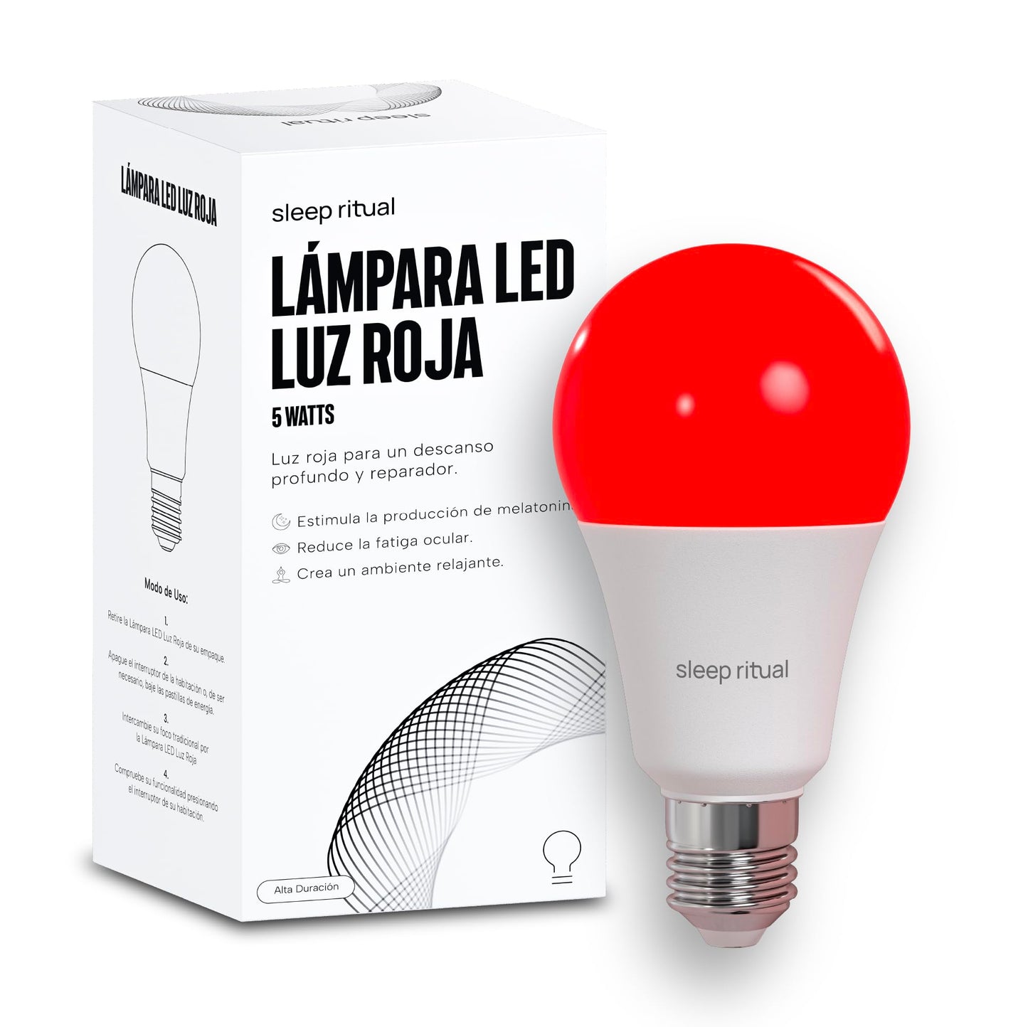 Bombilla LED Sleep Ritual Roja 620nm Ideal para Uso Nocturno